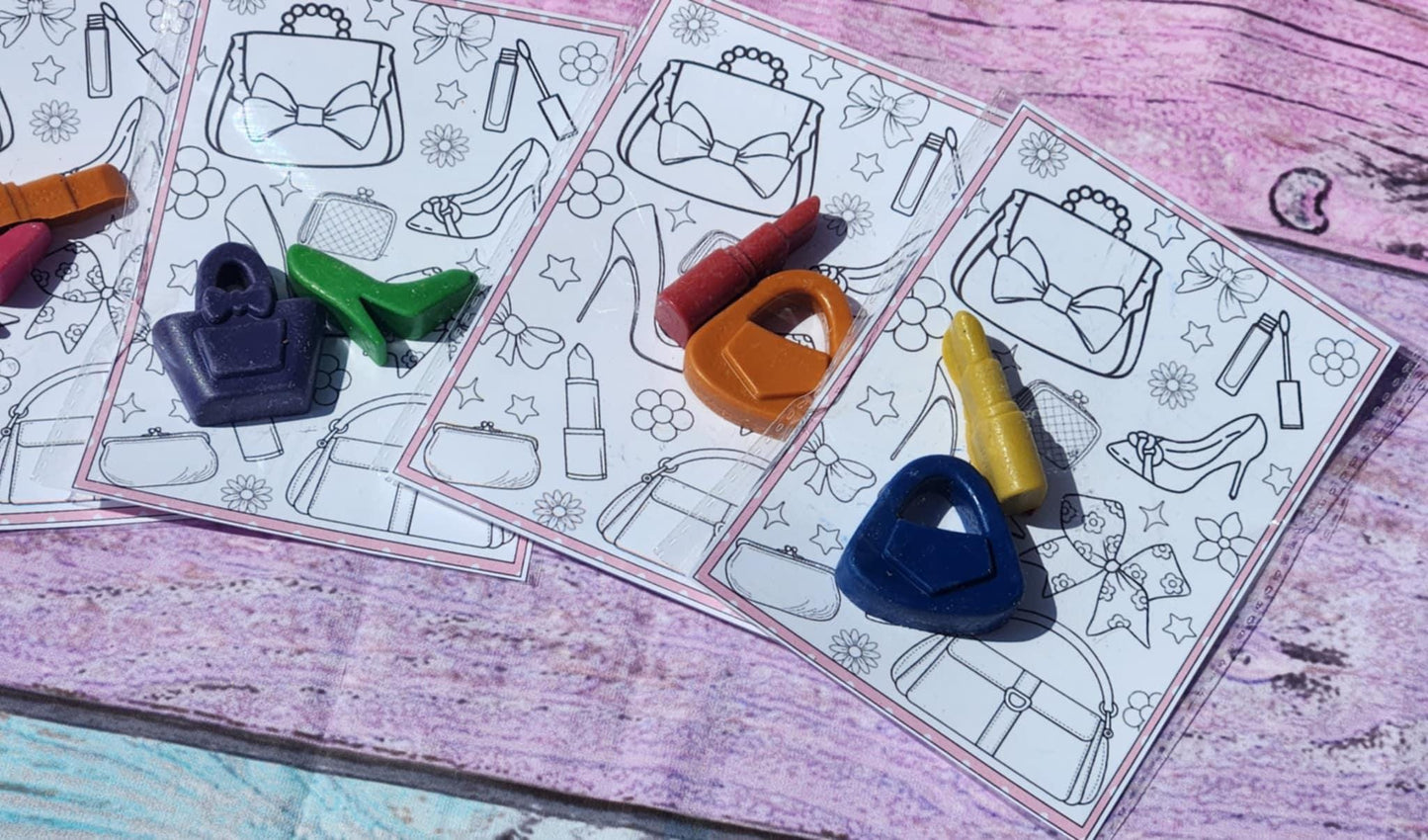 Fashion Crayon Party Favors: Girly Makeup Theme, Mini Coloring Kits