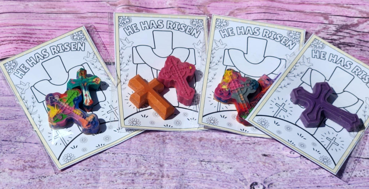 Religious Coloring Kit: Cross Crayons, Easter Party Favors