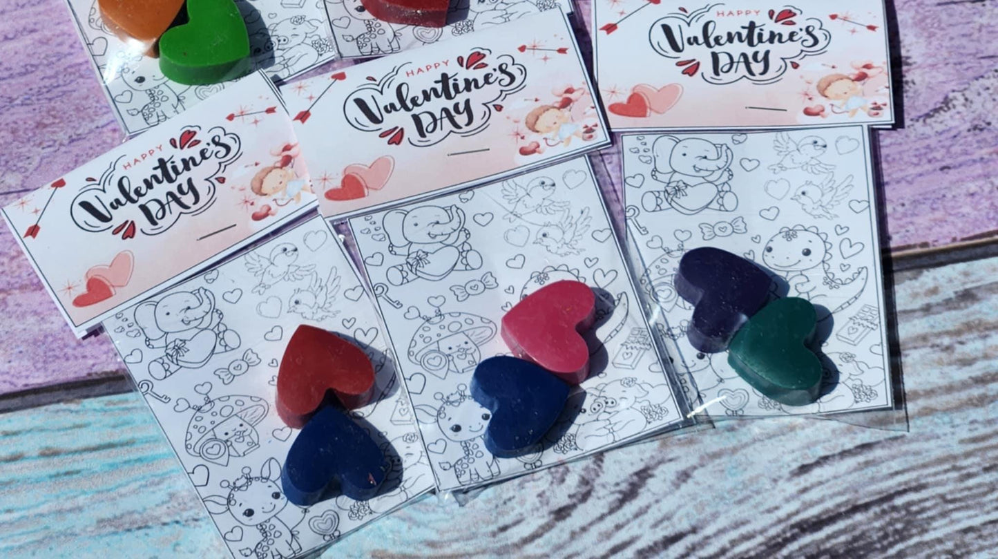 Heart Crayons Valentine's Day Coloring Kit: Classroom Favors