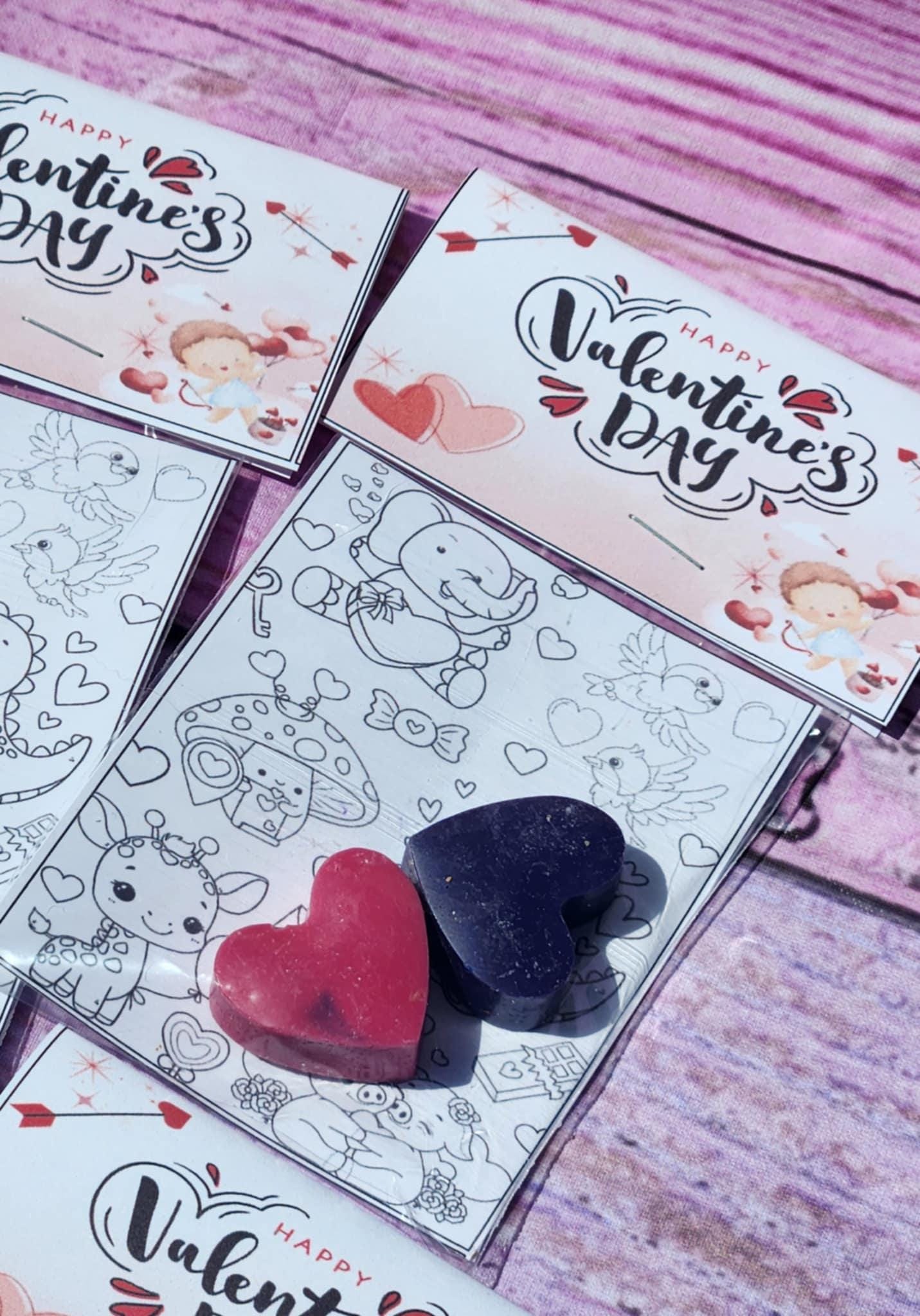 Heart Crayons Valentine's Day Coloring Kit: Classroom Favors