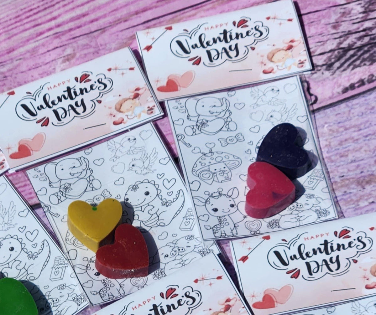 Heart Crayons Valentine's Day Coloring Kit: Classroom Favors