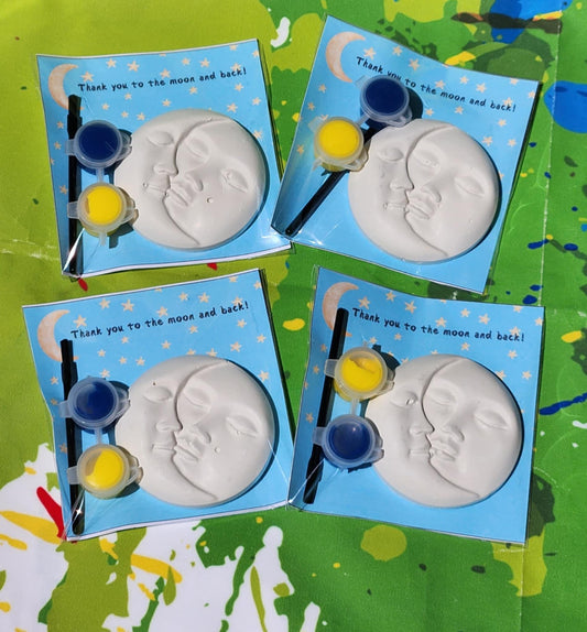Moon Paint Kit Party Favor – Kids Birthday Craft – DIY Moon Plaster Painting Kit – Non-Toxic Paints –Space Party Activity – Outer Space Gift
