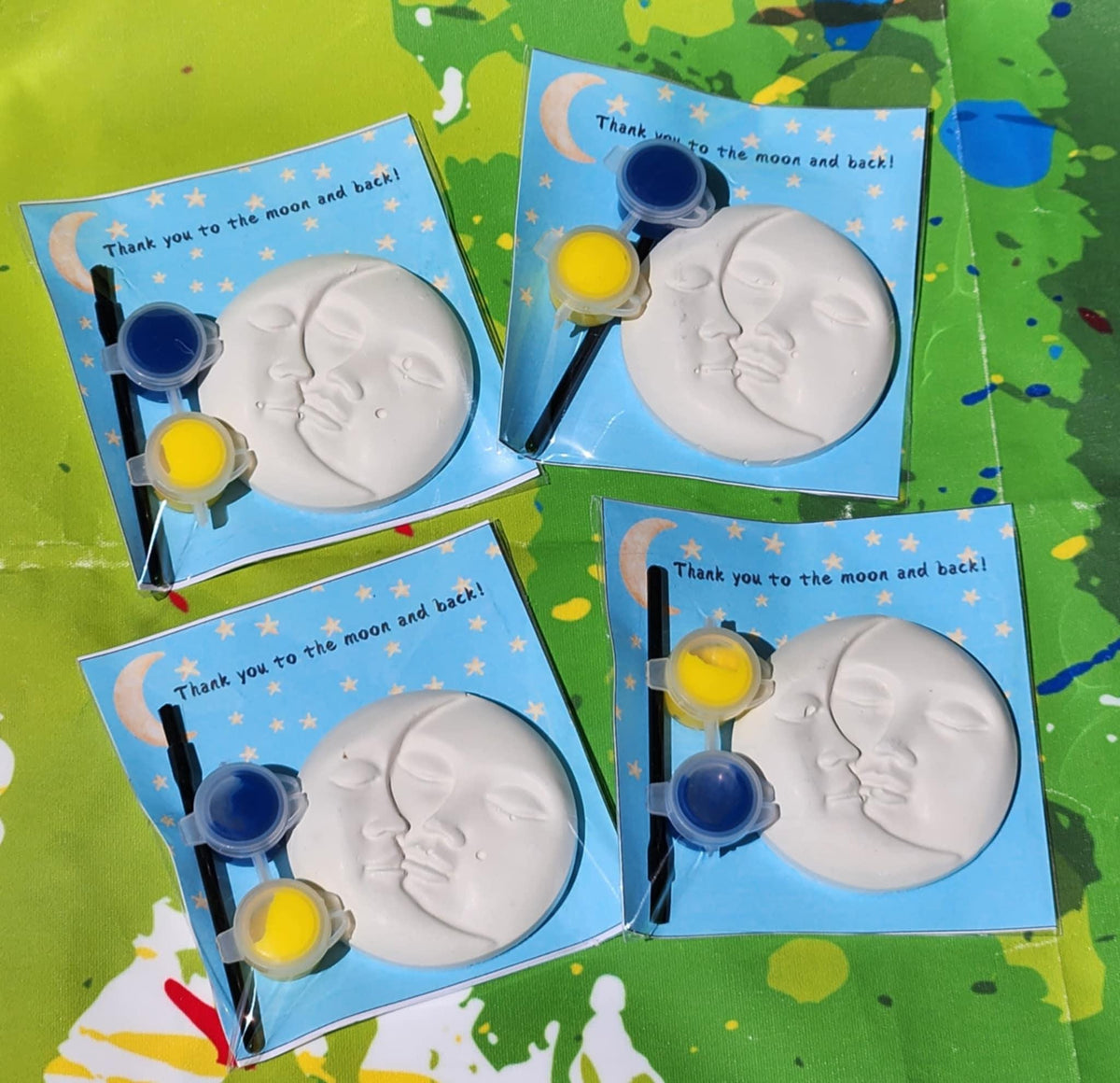Moon Paint Kit Party Favor – Kids Birthday Craft – DIY Moon Plaster Painting Kit – Non-Toxic Paints –Space Party Activity – Outer Space Gift