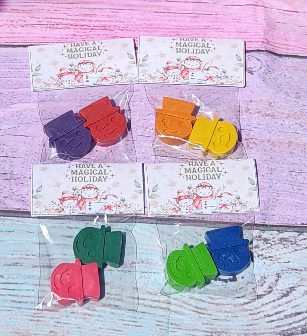 Snowman Crayons – Winter Party Favors for Kids – Christmas Classroom Gifts – Holiday Crayon Bag – Non-Toxic & Fun Stocking Stuffer