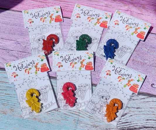 Elf Coloring Kit with Candy Cane Crayons – Christmas Party Favors – Elf Toy Shop Gifts – Holiday Classroom Handouts – Kids Crayon Set