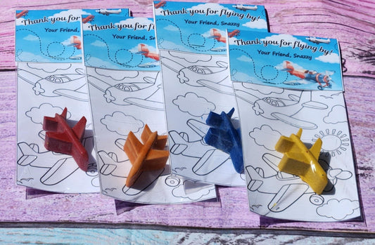 Airplane Birthday Coloring Kits | Party Favors for Kids | Airplane Crayons | Non-Toxic | Pilot Party Gifts | Travel Theme Party Favors