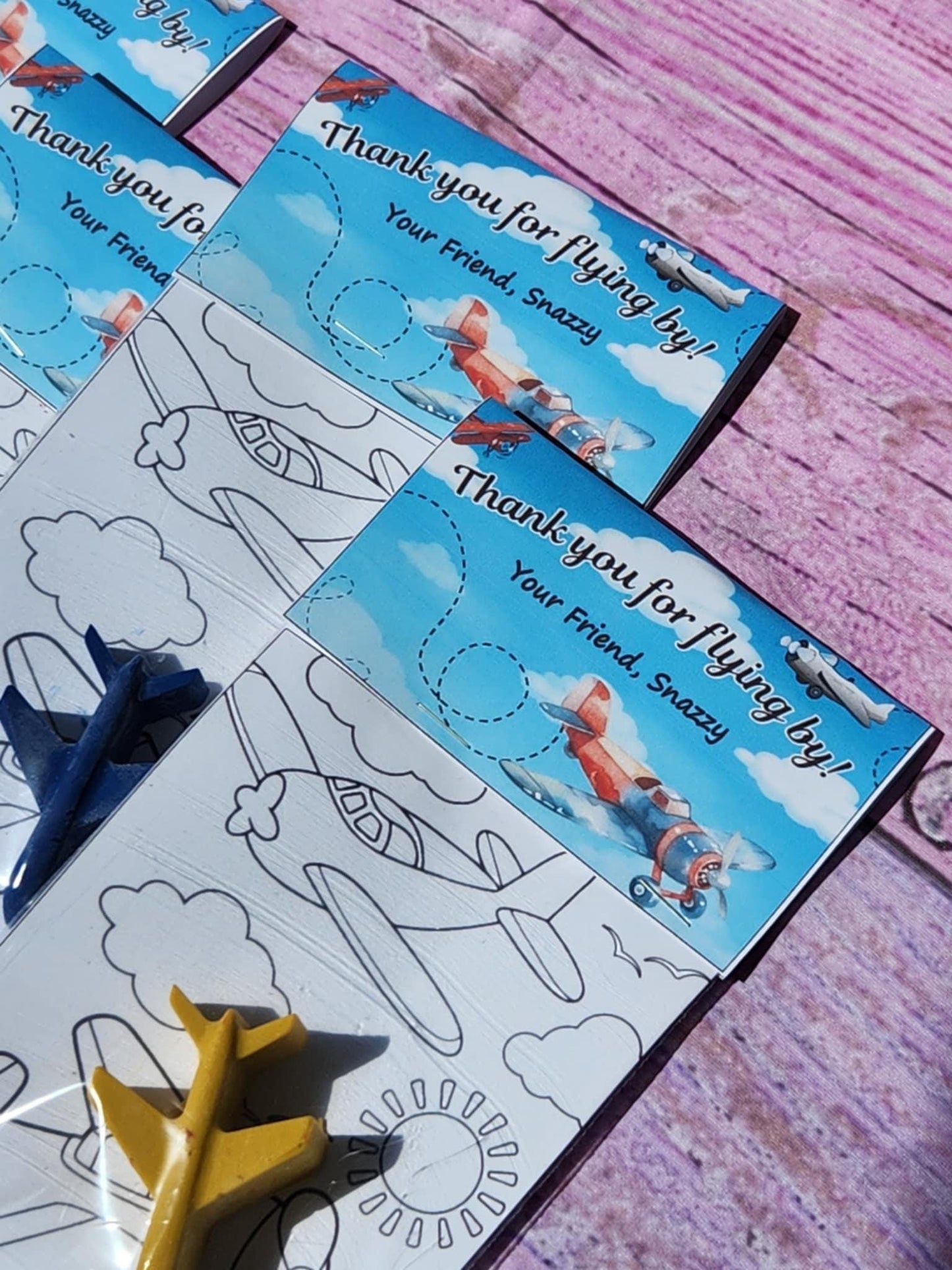 Airplane Birthday Coloring Kits | Party Favors for Kids | Airplane Crayons | Non-Toxic | Pilot Party Gifts | Travel Theme Party Favors