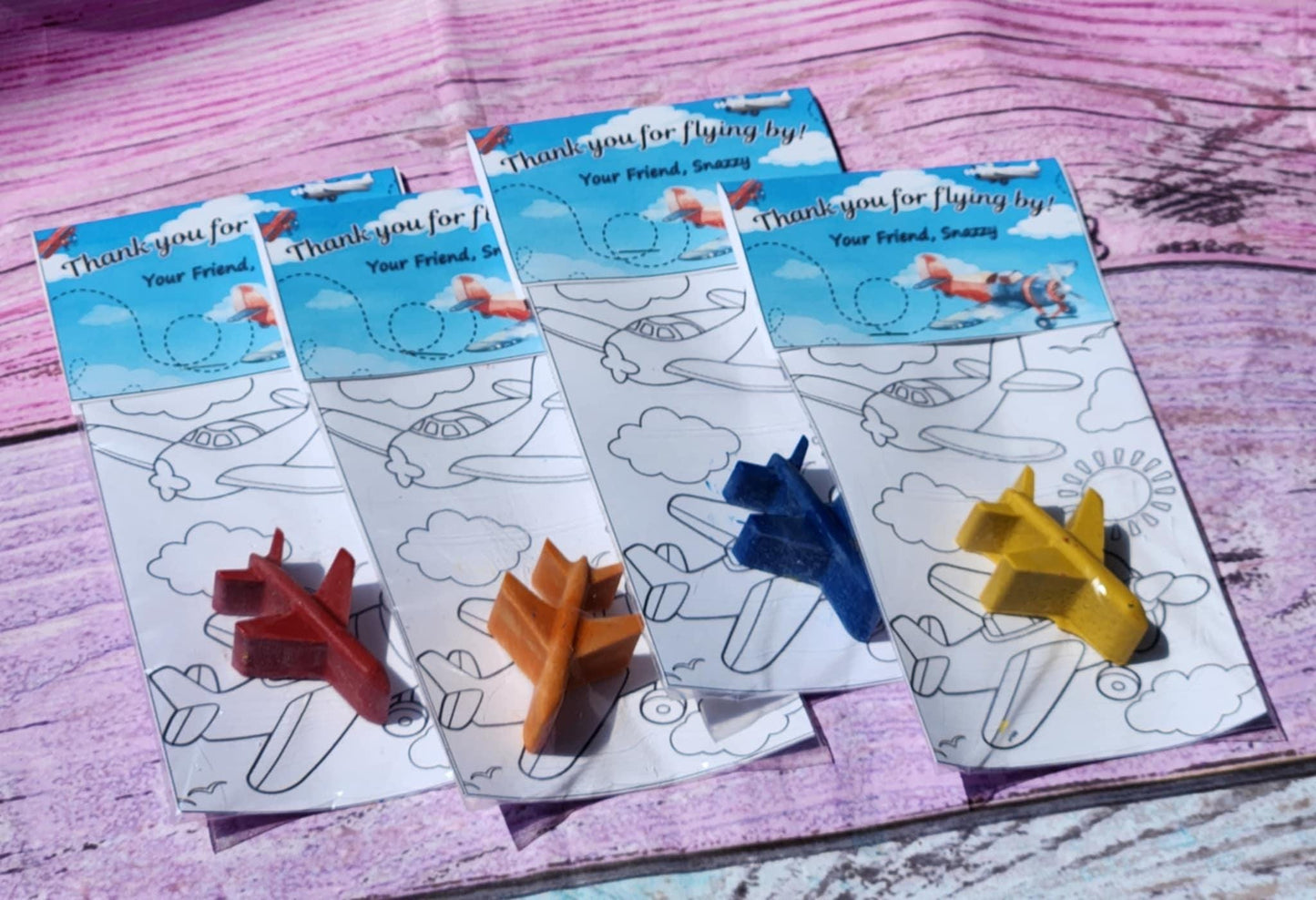 Airplane Birthday Coloring Kits | Party Favors for Kids | Airplane Crayons | Non-Toxic | Pilot Party Gifts | Travel Theme Party Favors