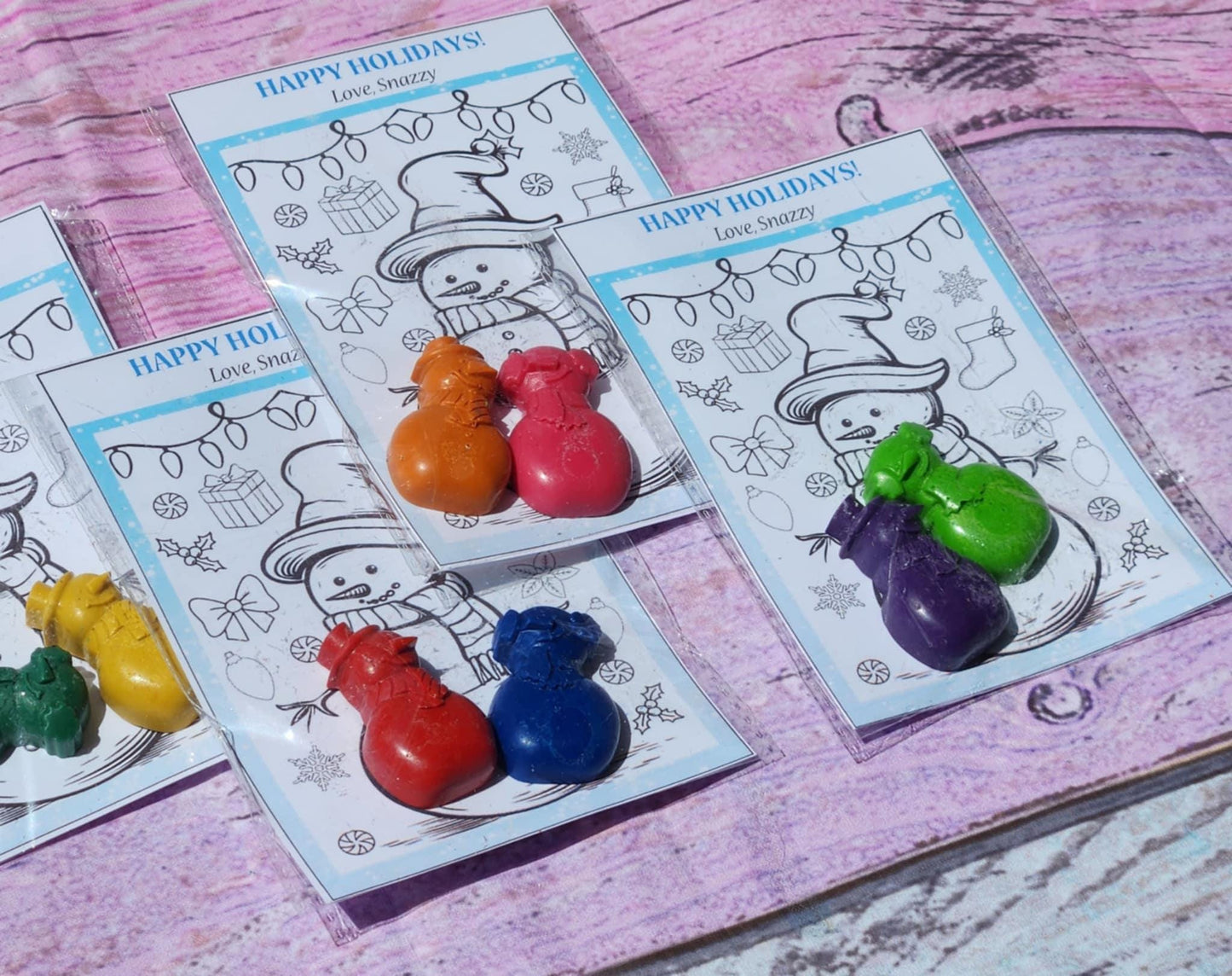 Christmas Snowman Crayon & Coloring Kit | Holiday Crayon Party Favors | Snowman Crayons | Christmas Class Gifts | Non-Toxic Crayon Set