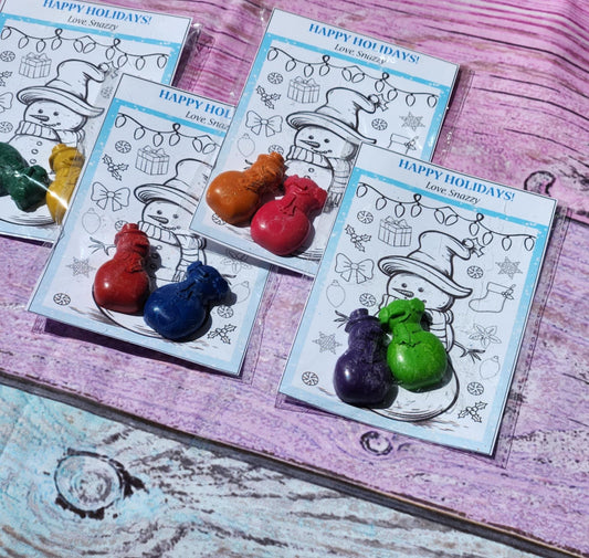 Christmas Snowman Crayon & Coloring Kit | Holiday Crayon Party Favors | Snowman Crayons | Christmas Class Gifts | Non-Toxic Crayon Set