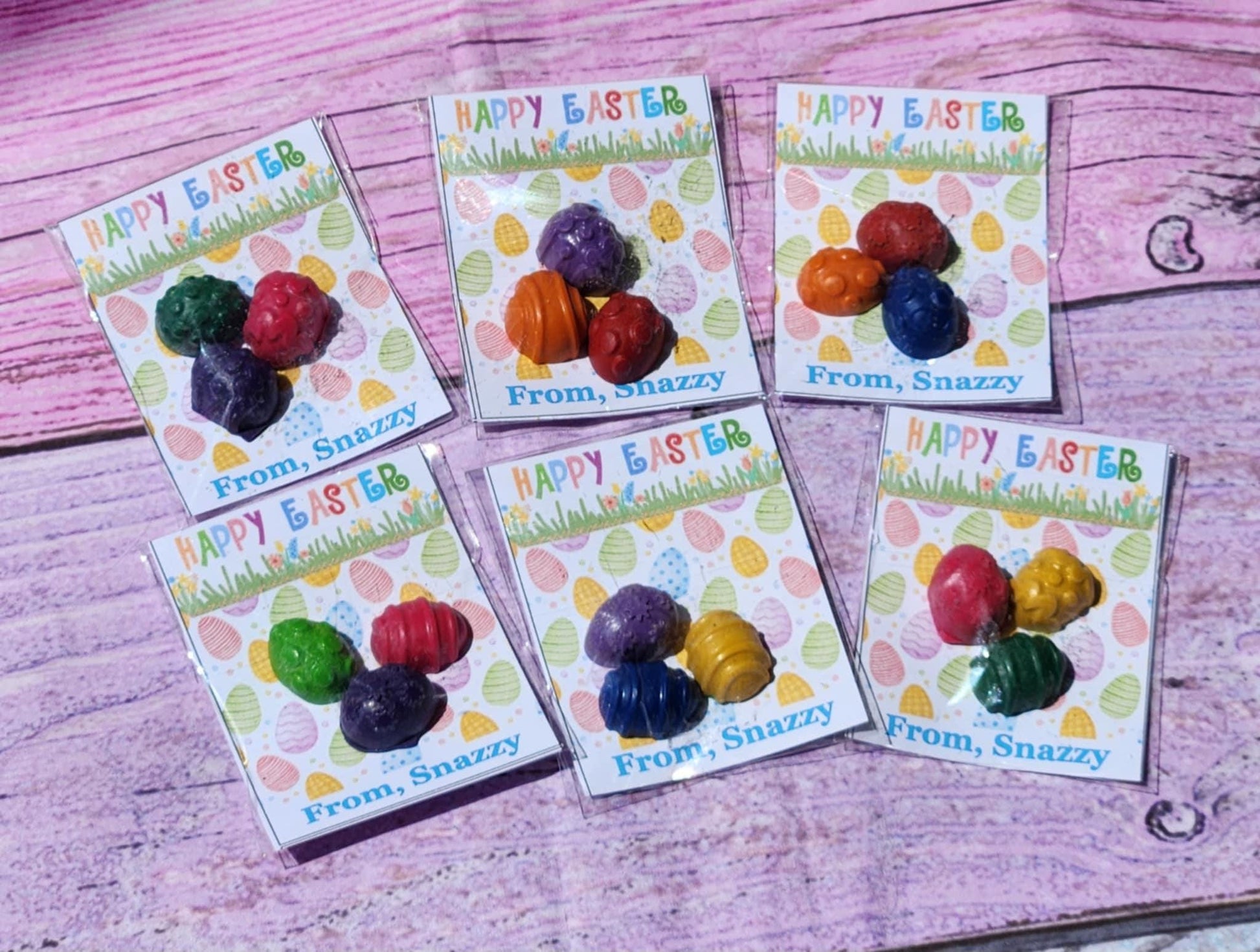 Personalized Easter Cards with Egg Crayons: Classroom Gift