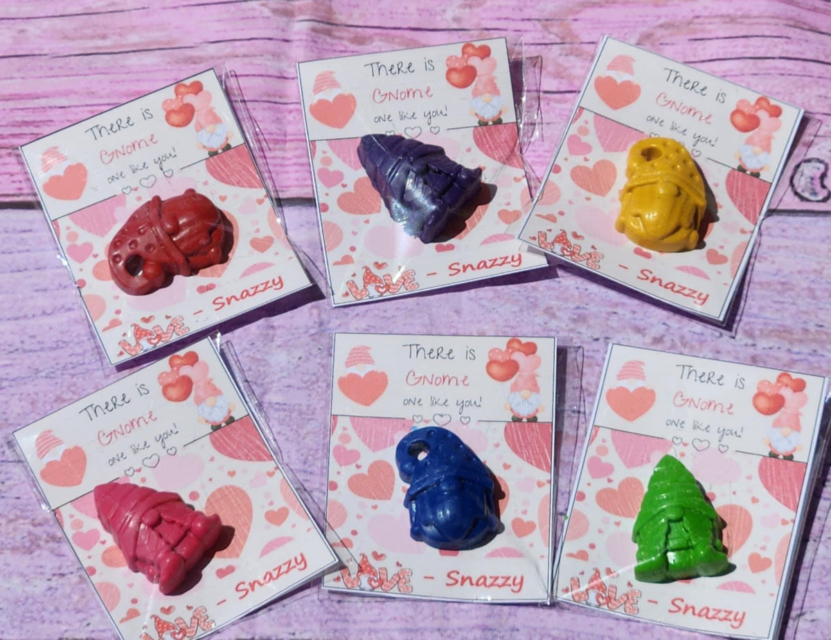 Gnome Valentine Crayon Card: Non-Candy Classroom Favor