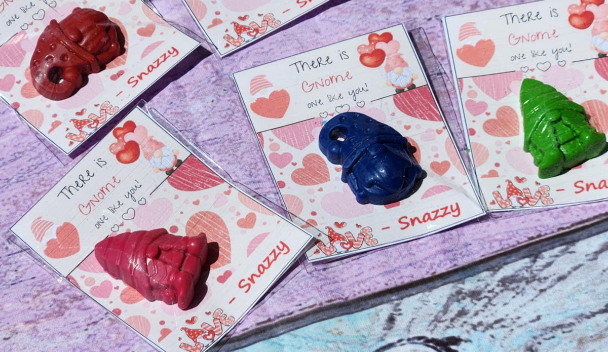 Gnome Valentine Crayon Card: Non-Candy Classroom Favor