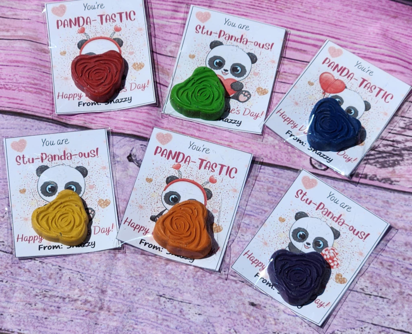Panda Valentines Day Cards: Personalized Classroom Gifts with Crayon