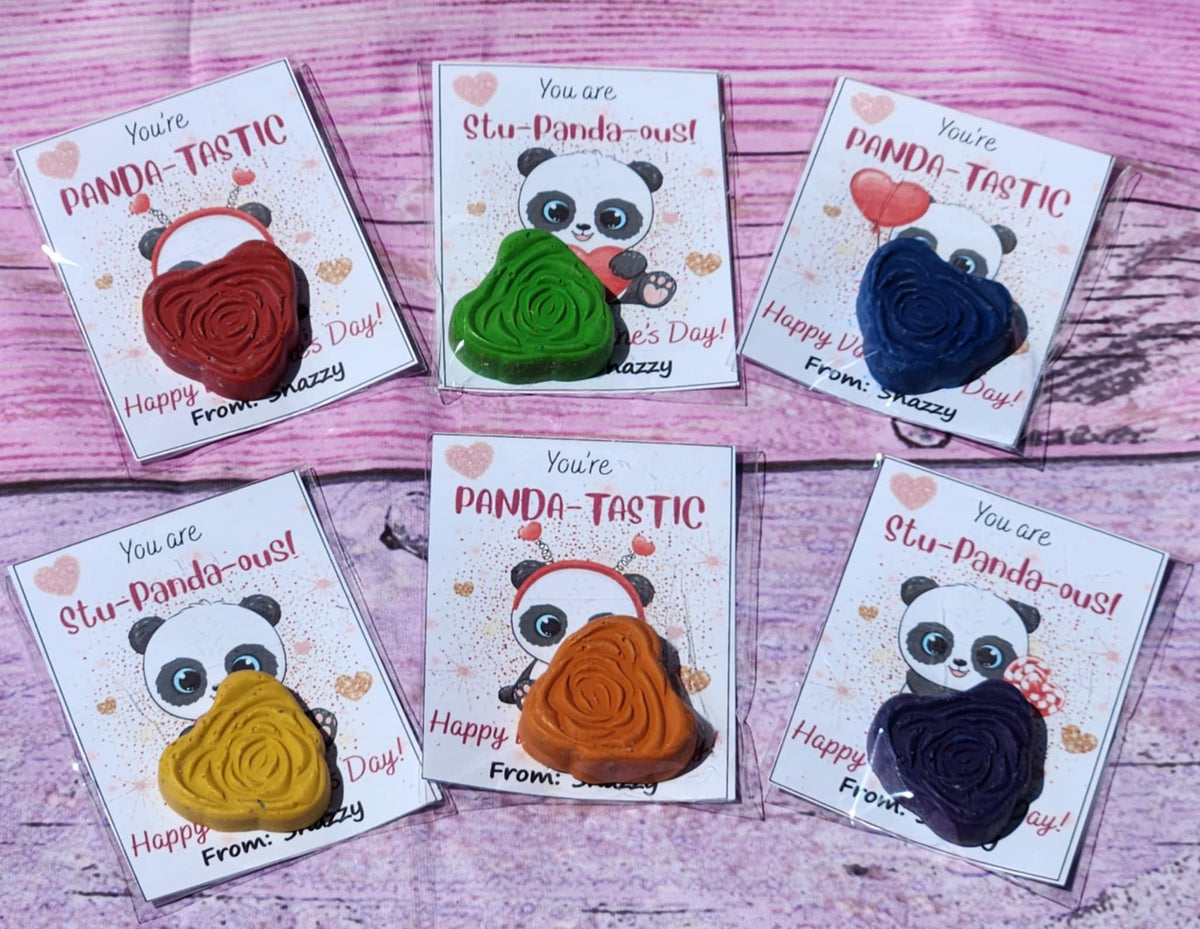 Panda Valentines Day Cards: Personalized Classroom Gifts with Crayon