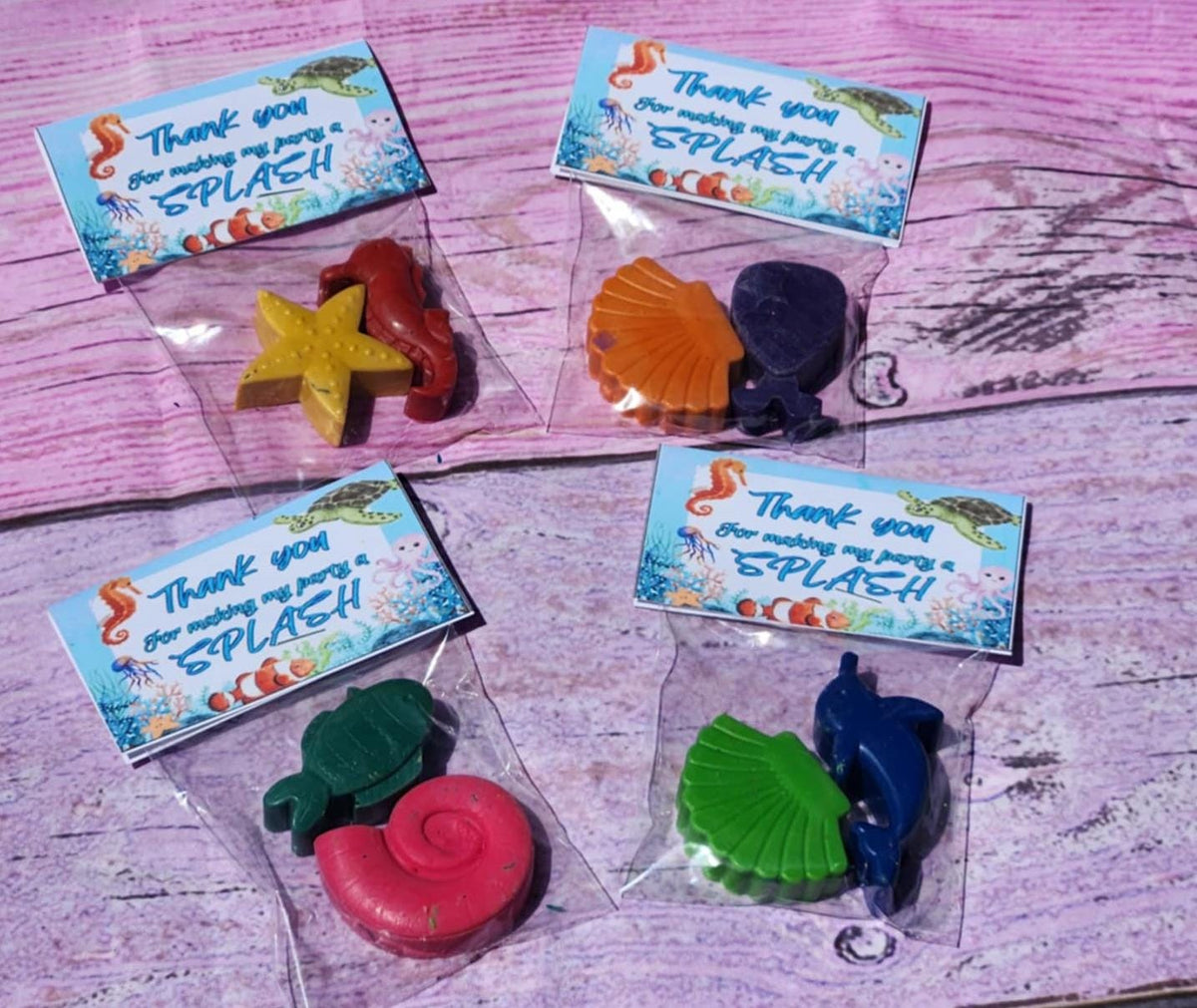 Ocean Theme Crayons for Kids | Under the Sea Party Favors | Non-Toxic Sea Life Crayons | Kids Birthday Party Supplies