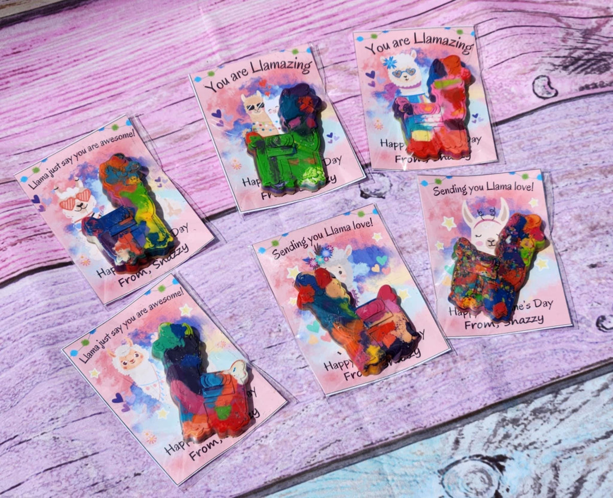 Llama Valentines Day Cards l Valentines Day Cards Llama l Llama Crayons l Valentine's Day gift for Kids l Kids Valetines Day Cards
