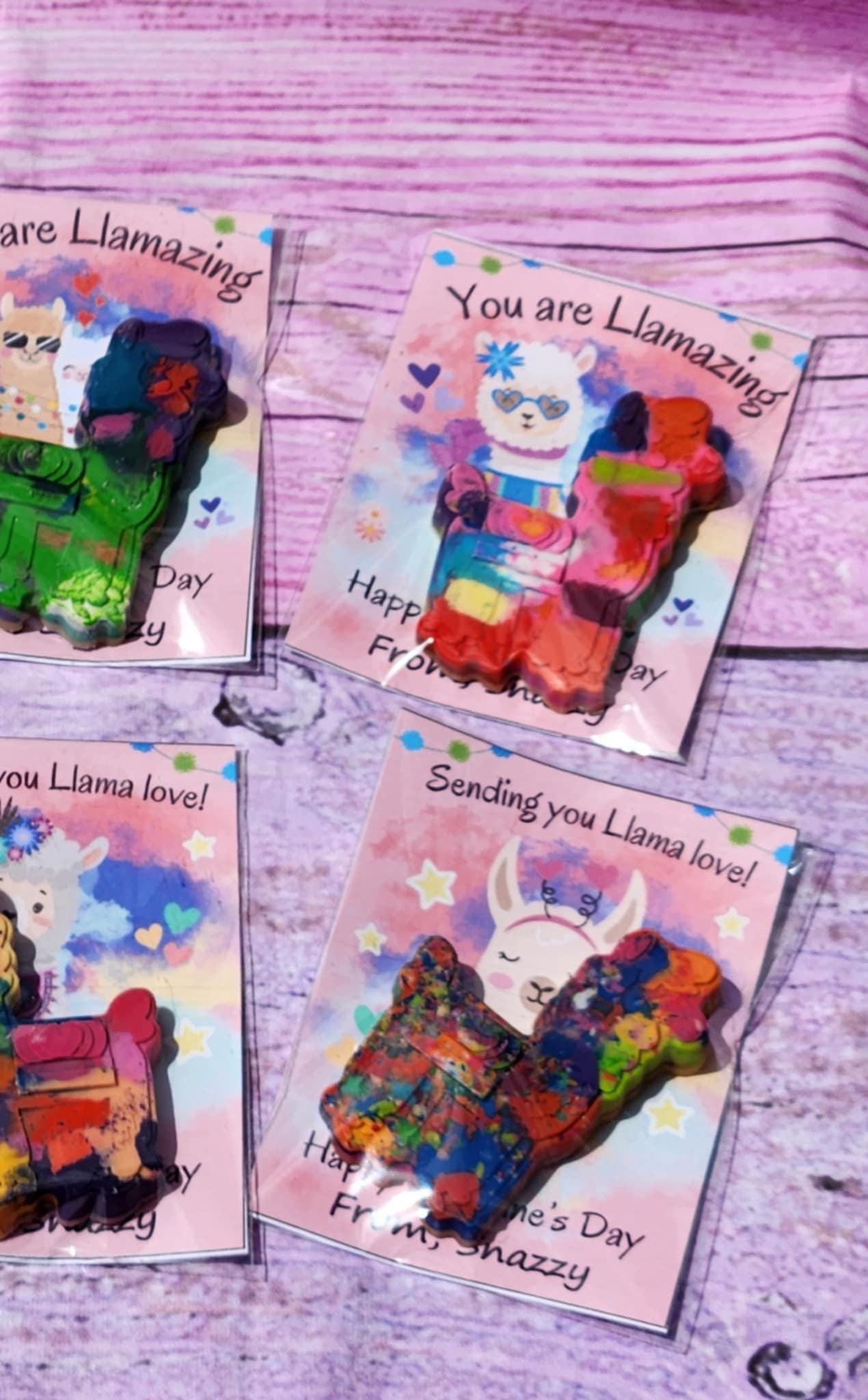 Llama Valentines Day Cards l Valentines Day Cards Llama l Llama Crayons l Valentine's Day gift for Kids l Kids Valetines Day Cards