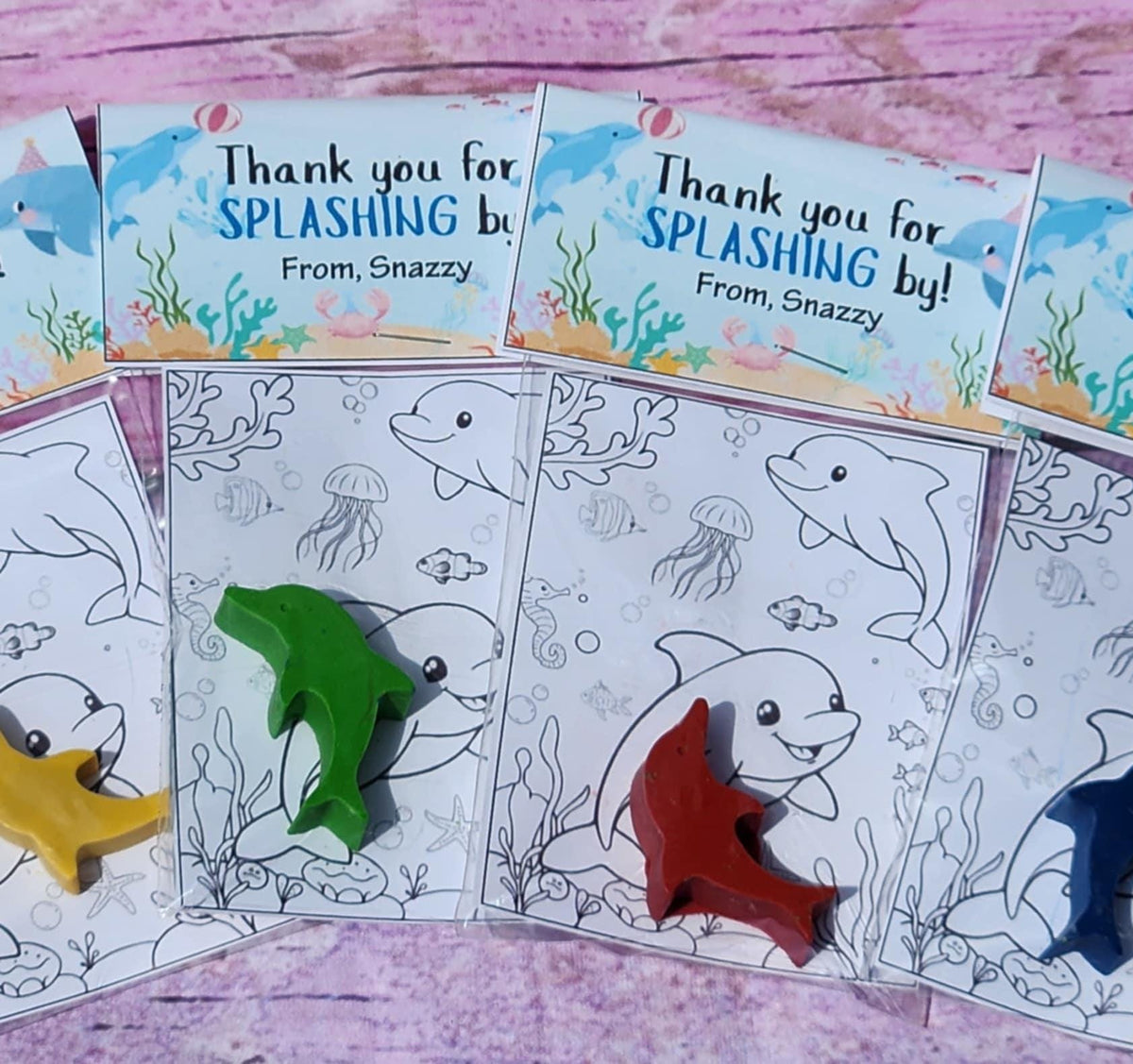 Dolphin Coloring Kit: Handmade Crayon Party Favors