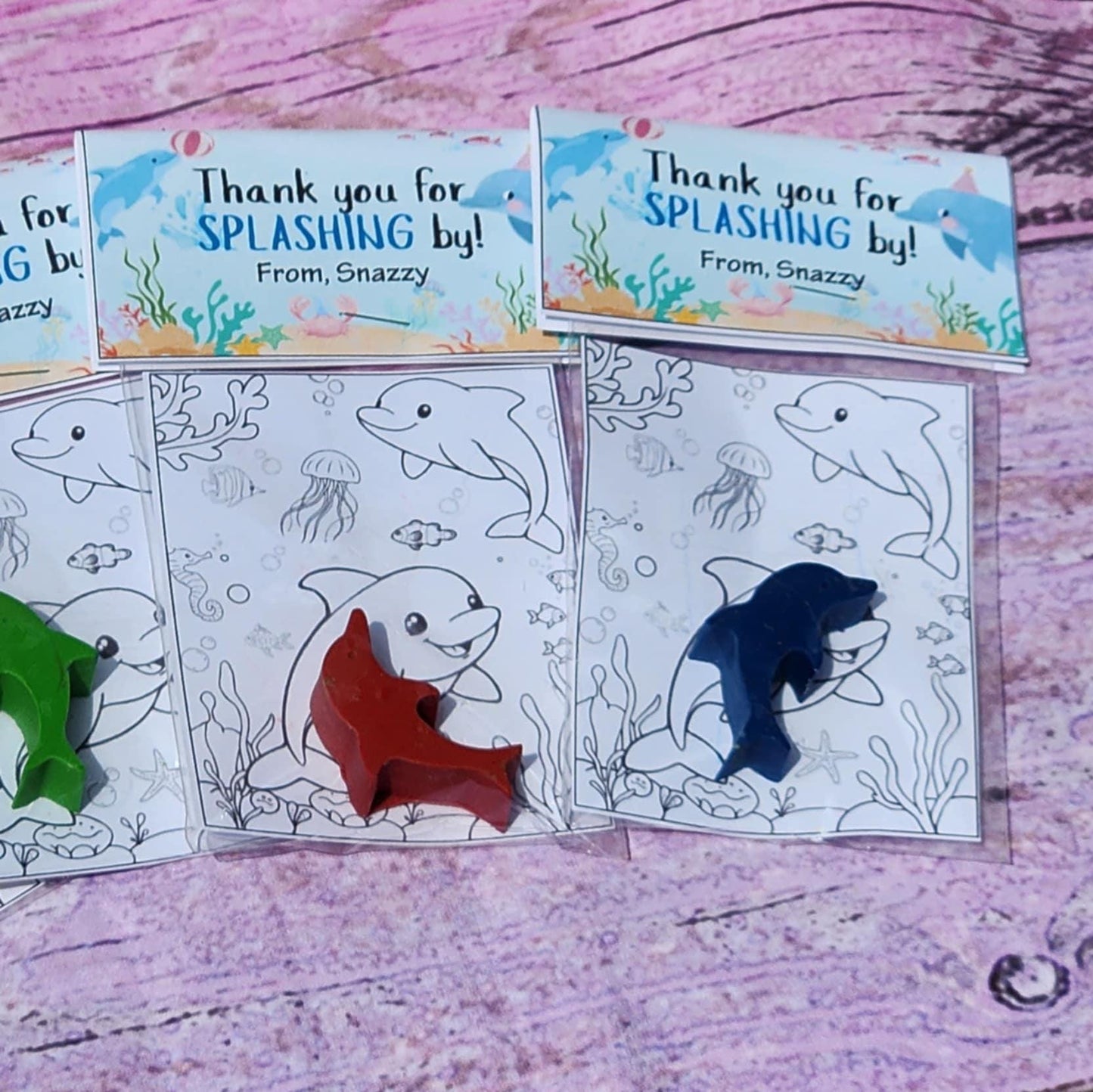 Dolphin Coloring Kit: Handmade Crayon Party Favors