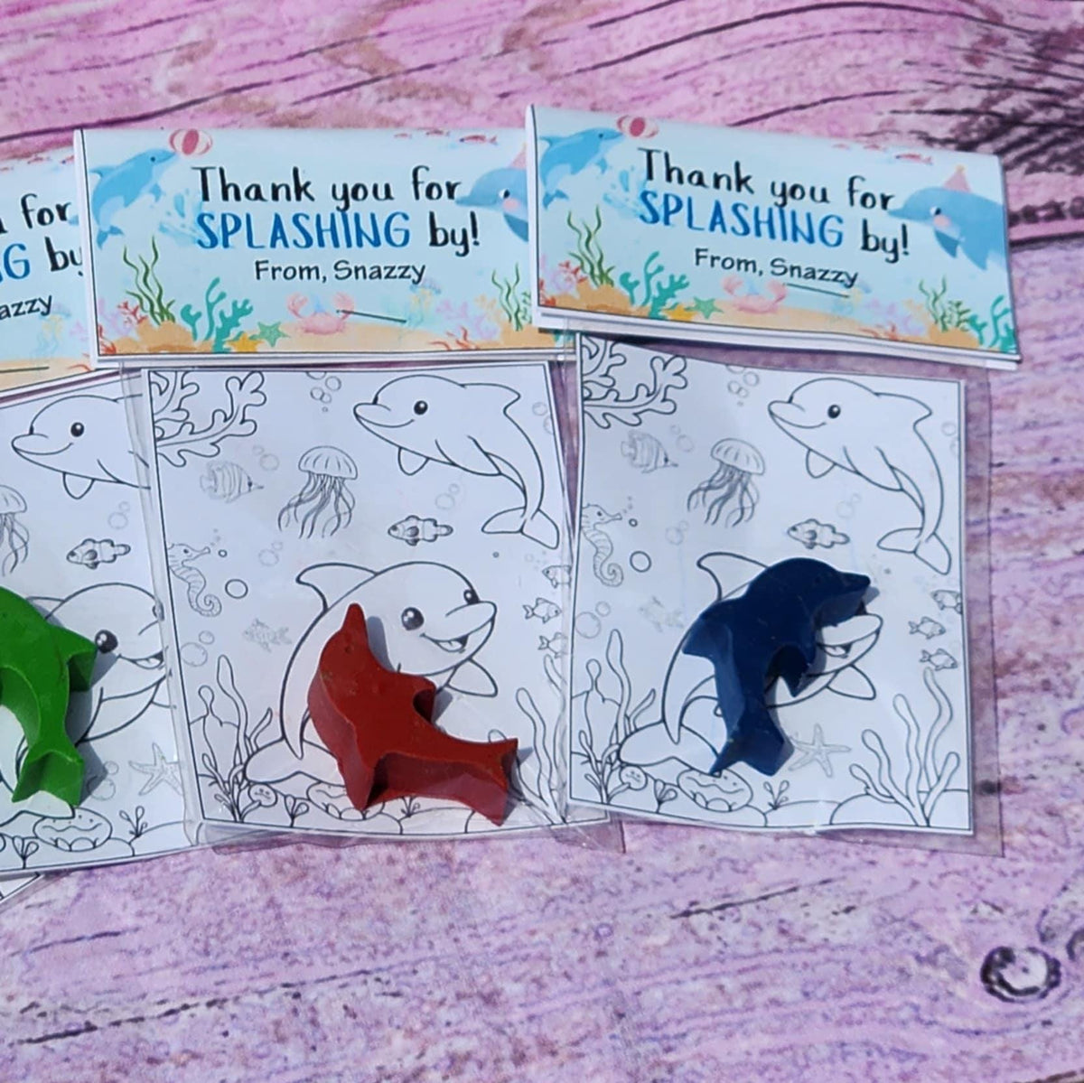 Dolphin Coloring Kit: Handmade Crayon Party Favors