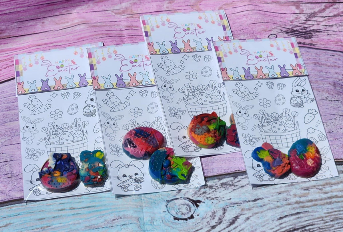 Easter Crayon Coloring Kit – Non-Toxic Crayons & Easter Activity for Kids | Easter Basket Filler | Easter Party Favor | Classroom Gift