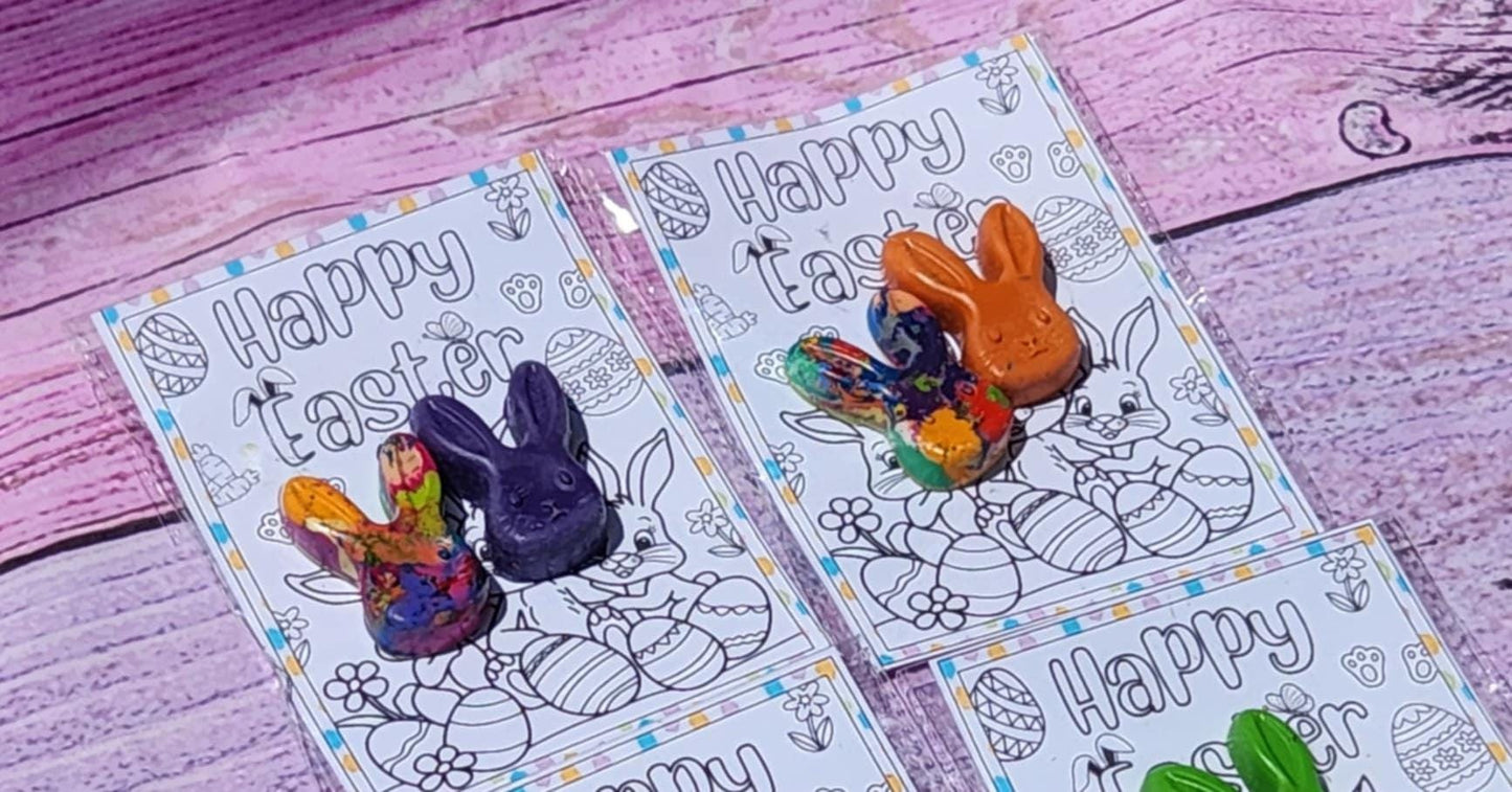 Easter Bunny Coloring Kit | Easter Basket Gifts | Non-Candy Easter Favors | Bunny Crayons | Easter Party Favor | Kids Art Activity