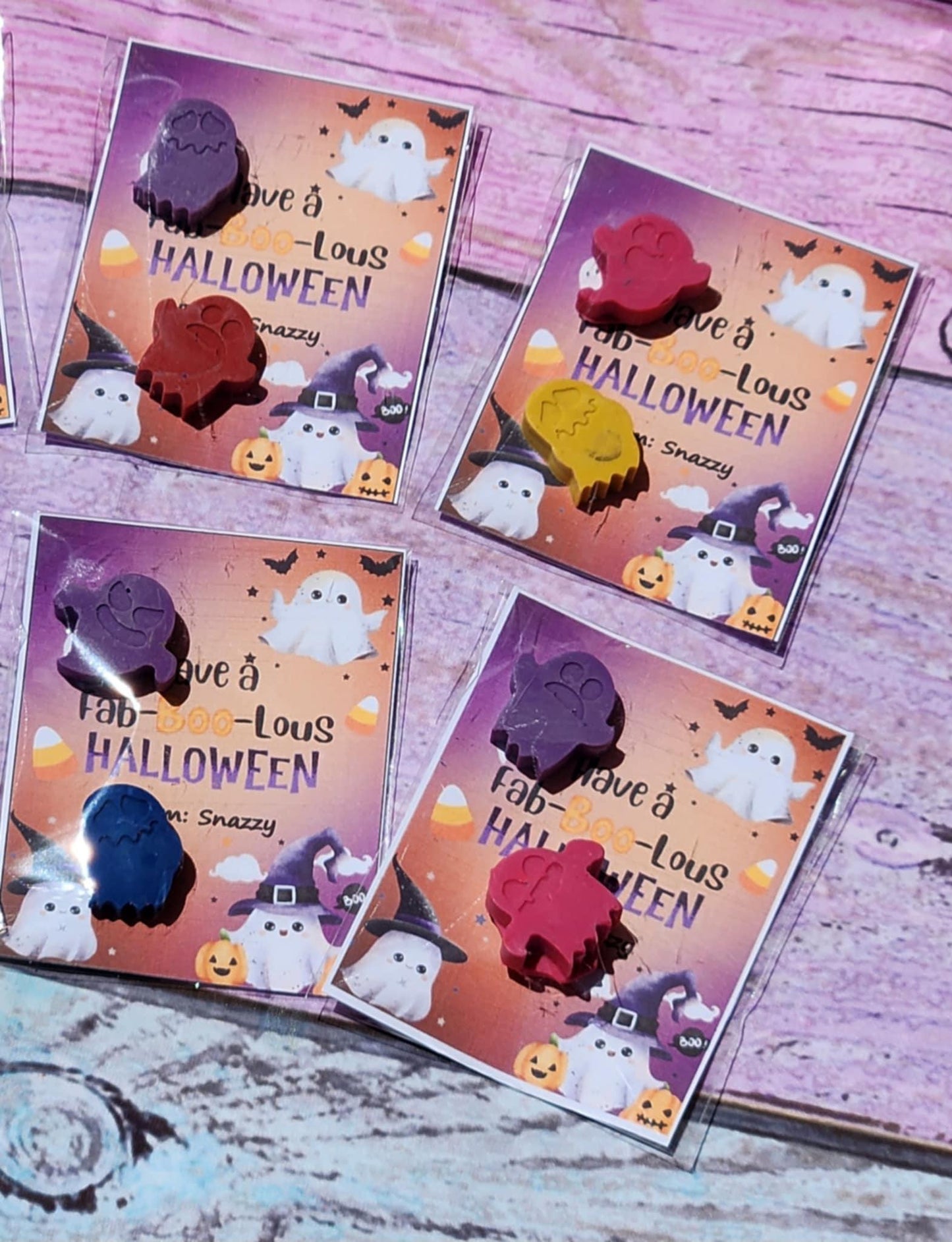 Halloween Ghost Crayons | Trick or Treat Cards | Classroom Party Favors | Kids Halloween Handouts | Non-Candy Halloween Gifts