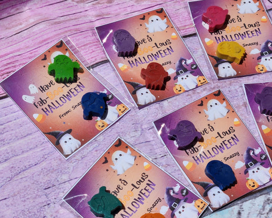 Halloween Ghost Crayons | Trick or Treat Cards | Classroom Party Favors | Kids Halloween Handouts | Non-Candy Halloween Gifts