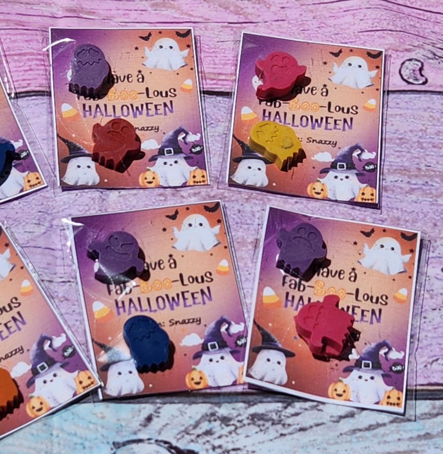 Halloween Ghost Crayons | Trick or Treat Cards | Classroom Party Favors | Kids Halloween Handouts | Non-Candy Halloween Gifts
