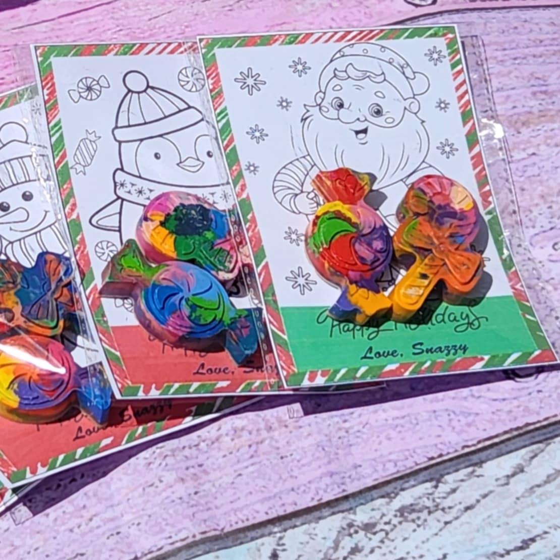 Christmas Crayon Coloring Kit | Candy Cane & Gumdrop Crayons | Holiday Kids Favor | Christmas Party Activity | Stocking Stuffer Idea