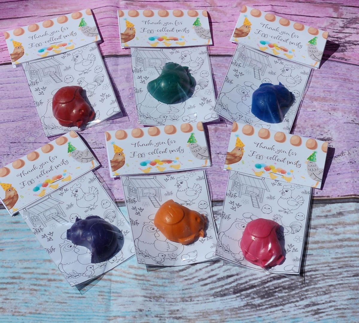 Chick & Chicken Crayon Coloring Kit | Farm Birthday Party Favors | Mini Crayon Gift for Kids | Chicken Party Favor | Classroom Handout