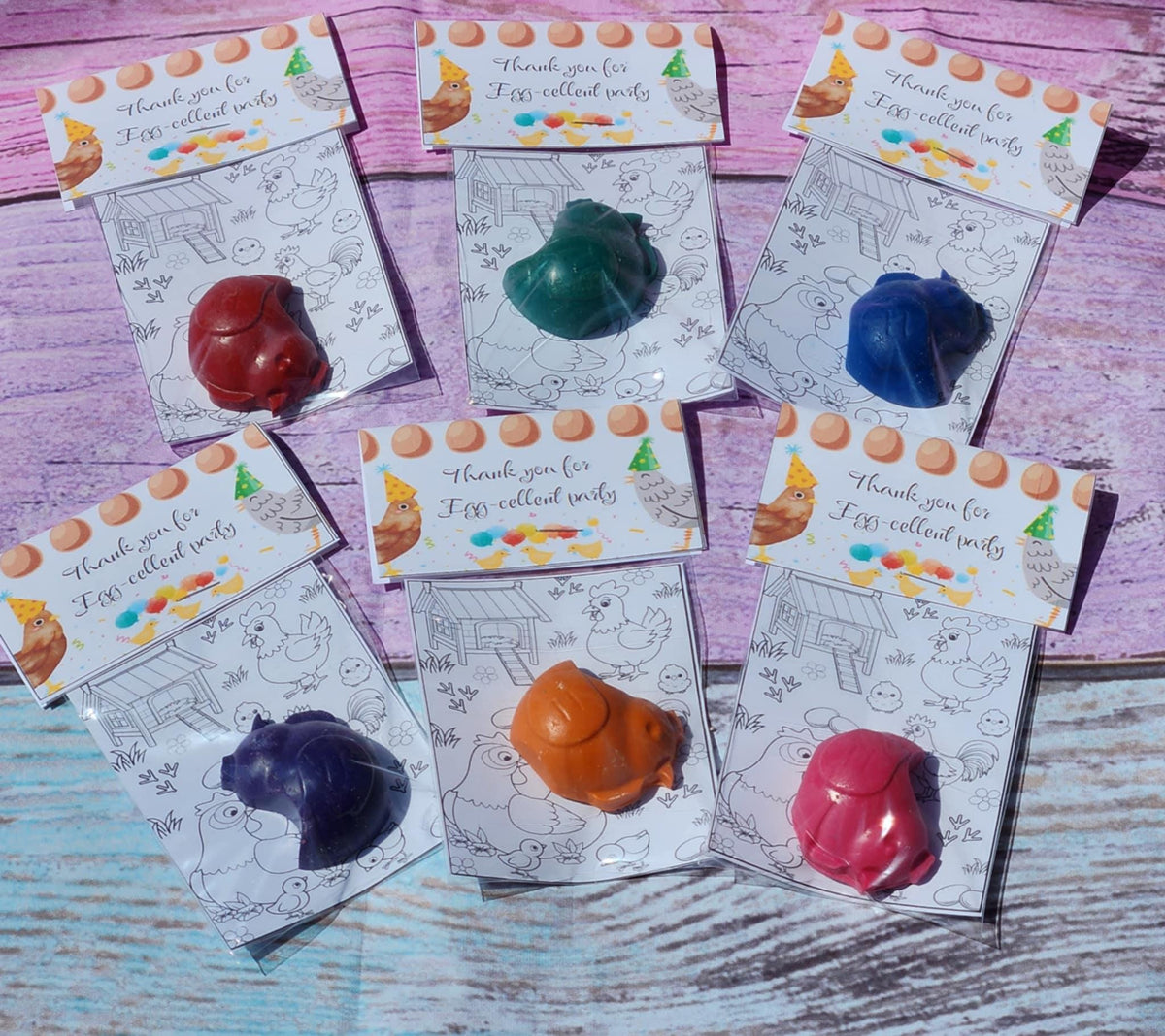 Chick & Chicken Crayon Coloring Kit | Farm Birthday Party Favors | Mini Crayon Gift for Kids | Chicken Party Favor | Classroom Handout