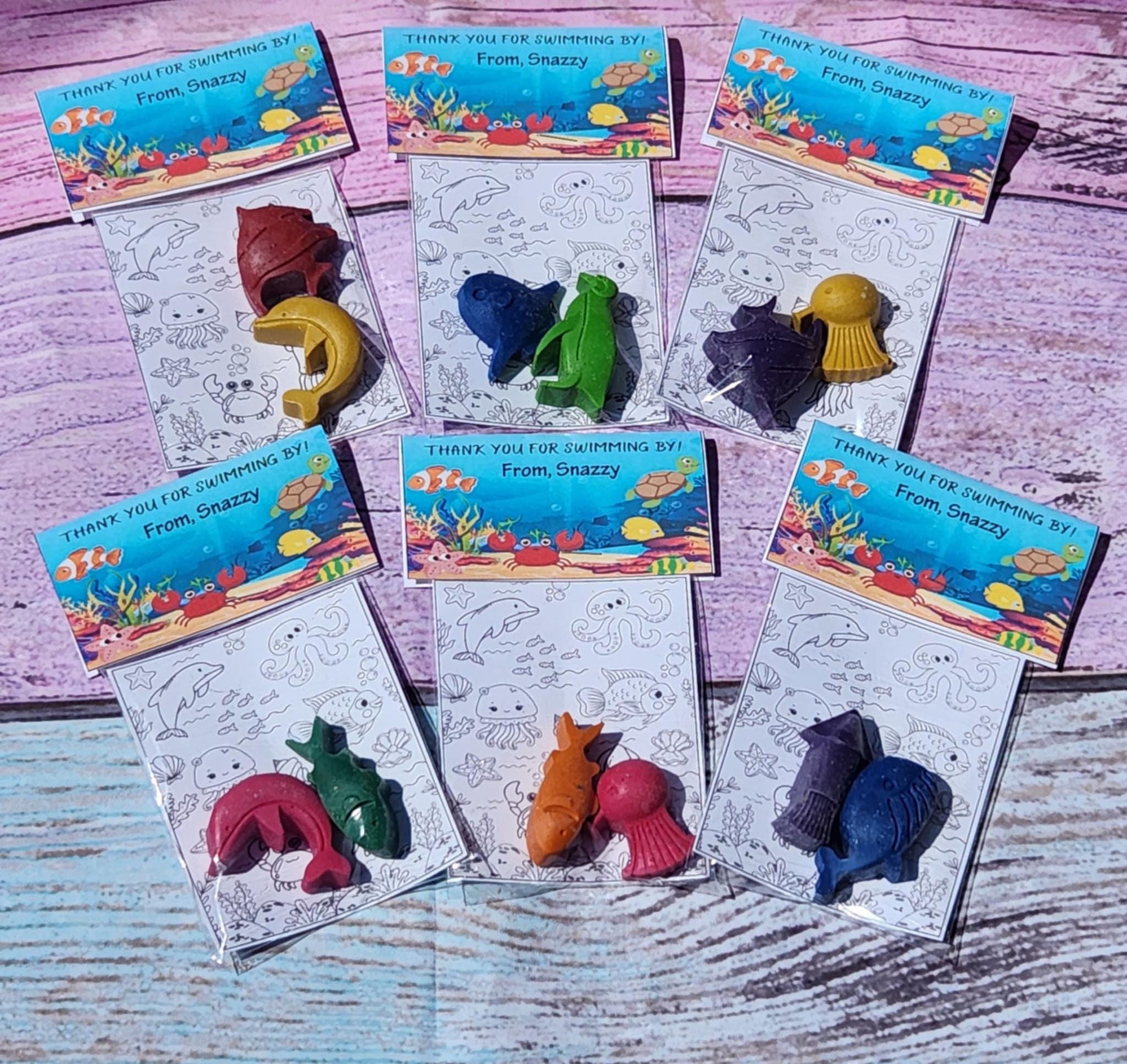 Ocean Party Favor: Under the Sea Crayon Coloring Kit