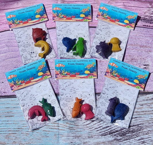 Ocean Party Favor: Under the Sea Crayon Coloring Kit
