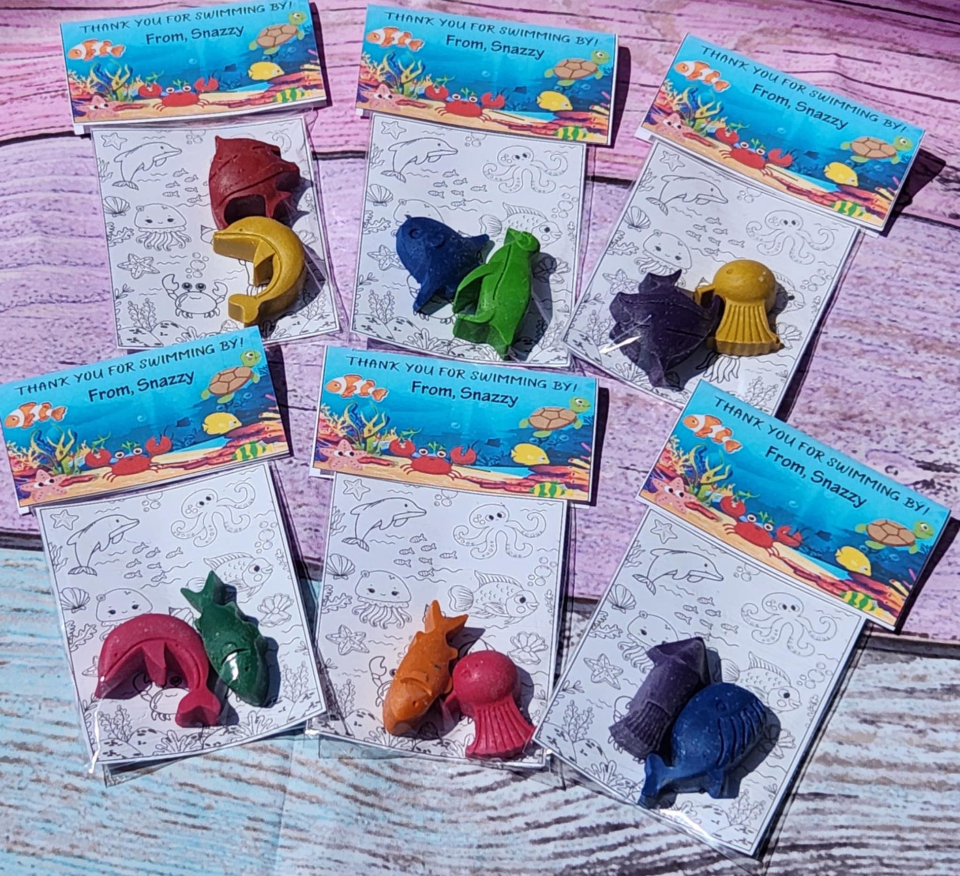 Ocean Party Favor: Under the Sea Crayon Coloring Kit