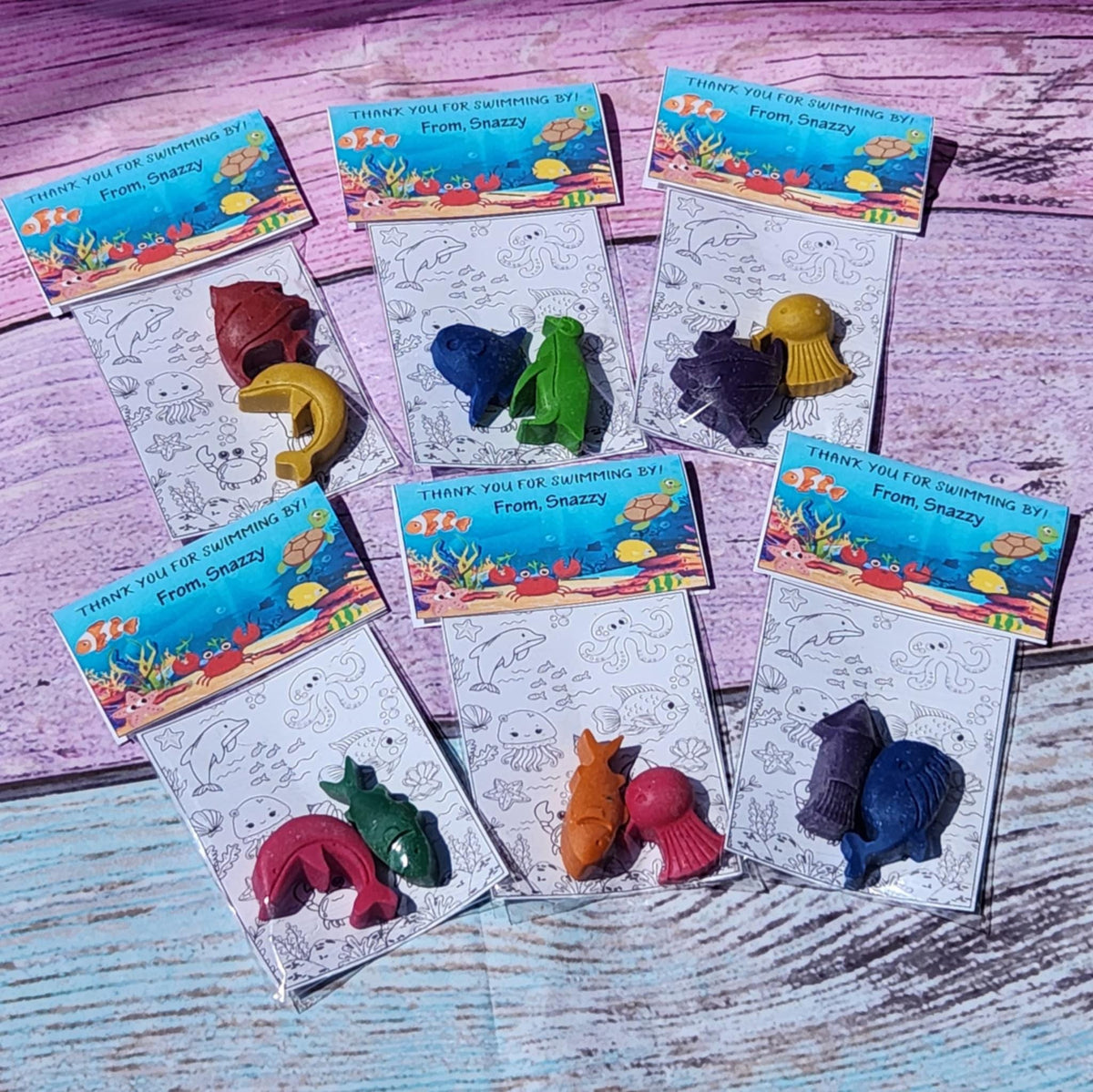 Ocean Party Favor: Under the Sea Crayon Coloring Kit