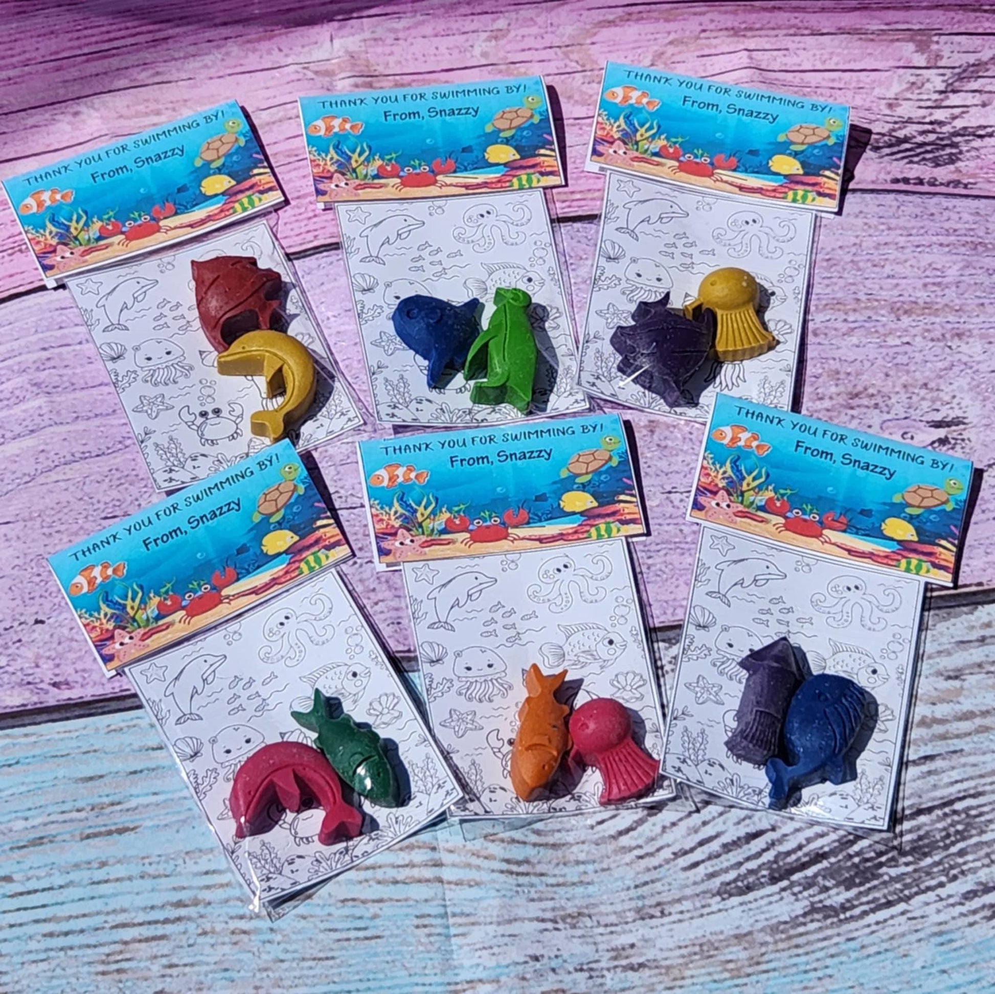 Ocean Party Favor: Under the Sea Crayon Coloring Kit