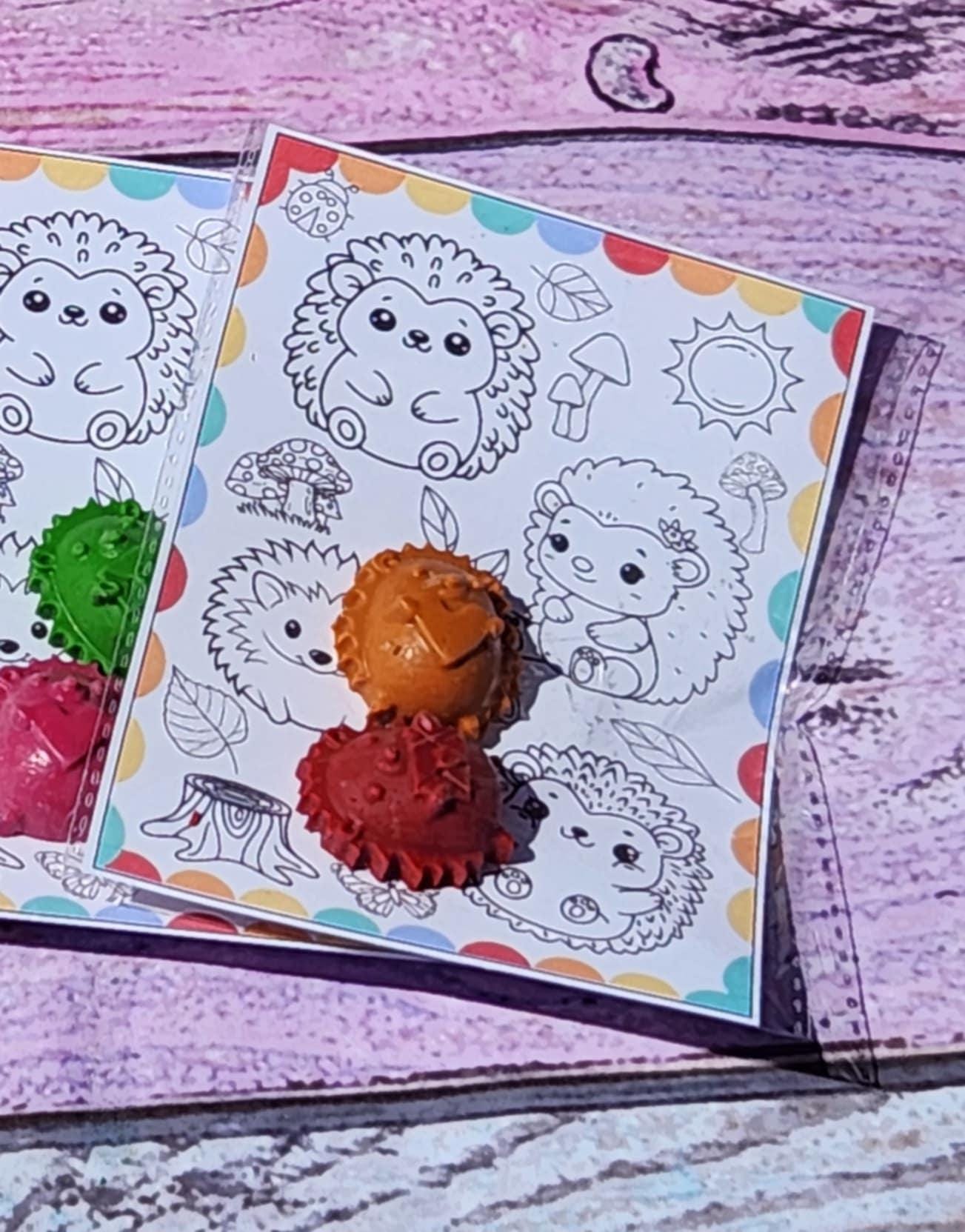 Hedgehog Crayon Party Favor Kit: Coloring Page, Non-Toxic Crayons