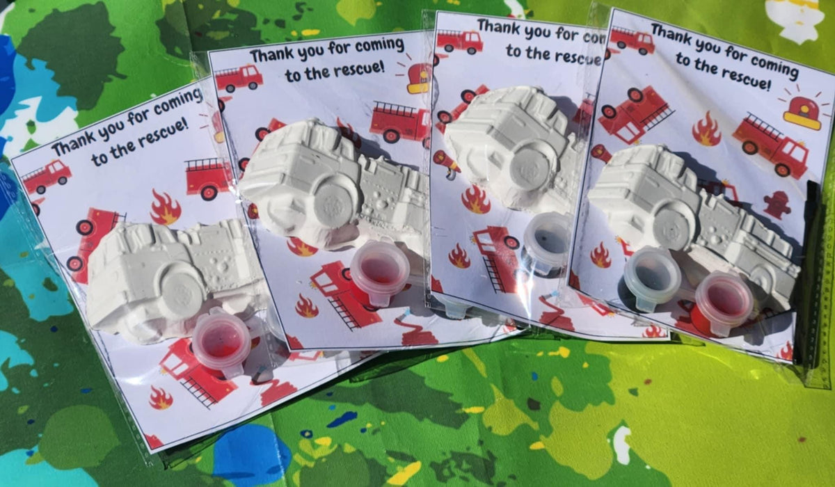 Firetruck Paint Kit Party Favors for Kids | DIY Painting Activity | Firetruck Birthday Goodie Bags | Non-Toxic School Gifts | Party Supplies