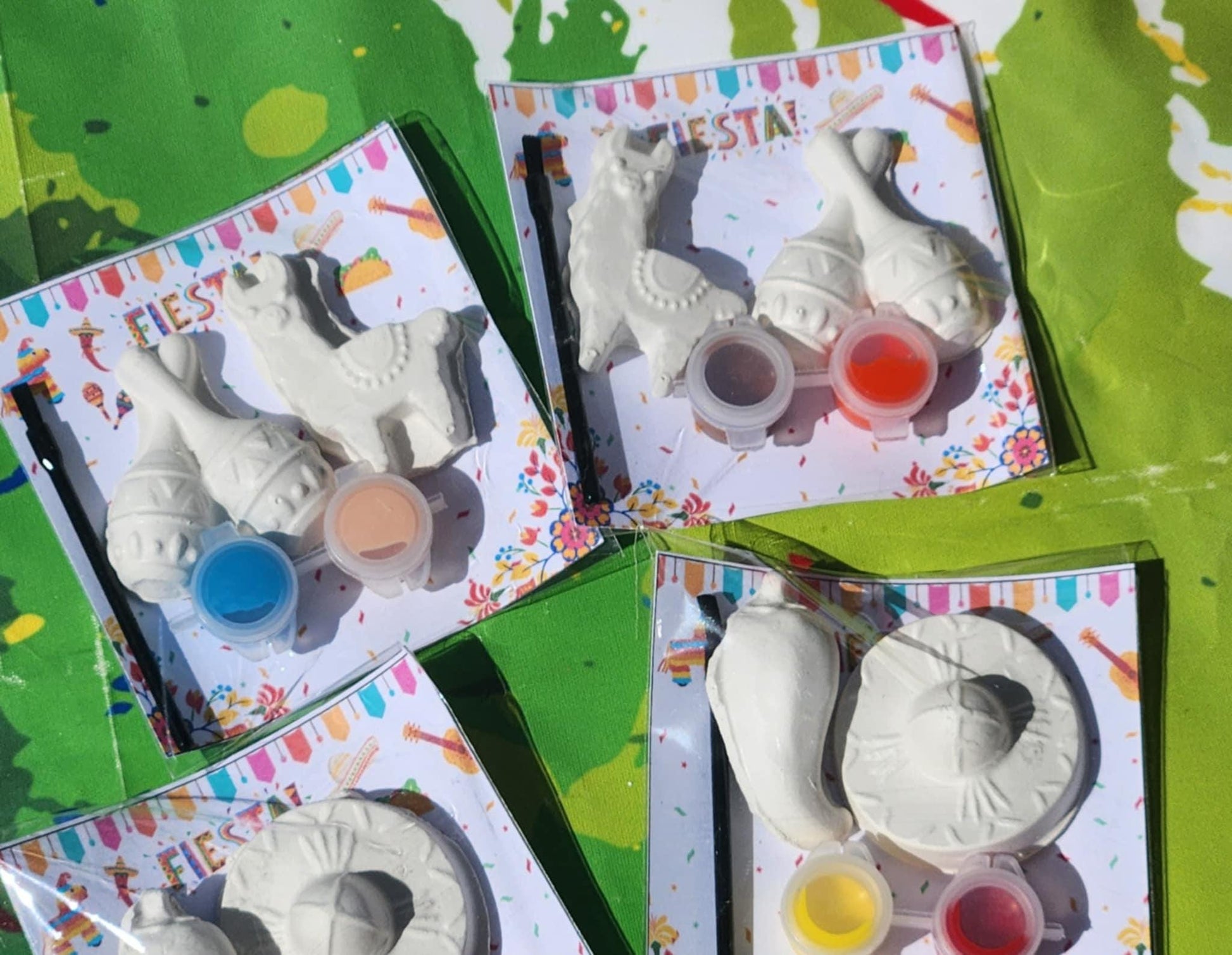 Fiesta Plaster Paint Kits for Kids Party Favors | Mexican-Themed Birthday Activity | Cinco de Mayo Craft | Non-Toxic DIY Paint Kit