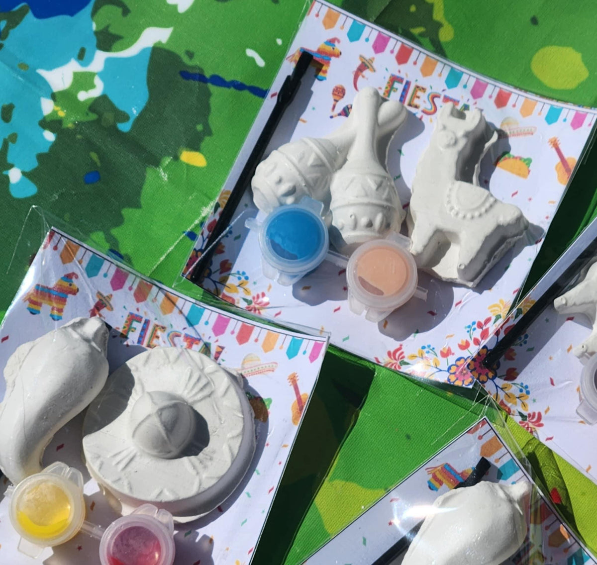 Fiesta Plaster Paint Kits for Kids Party Favors | Mexican-Themed Birthday Activity | Cinco de Mayo Craft | Non-Toxic DIY Paint Kit