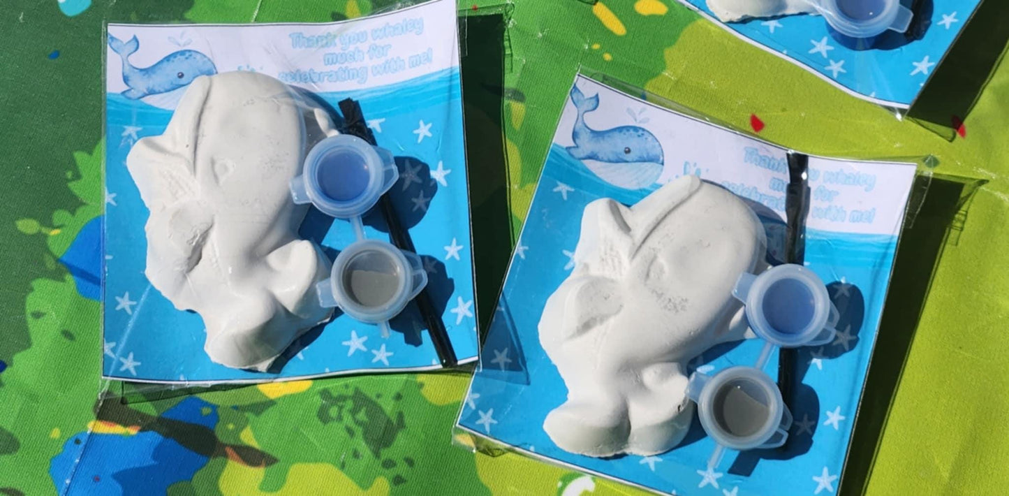 Whale Plaster Paint Kits for Kids | Ocean Party Favor | DIY Painting Activity | Under the Sea Birthday Gift | Non-Toxic Kids Craft Kit