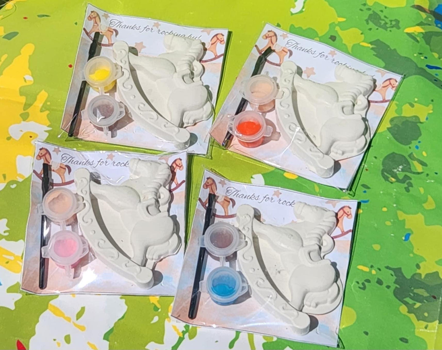 Toy Horse Plaster Paint Kits | Kids Party Favors | Ready to Paint DIY Kits | Baby Shower Thank You Gifts | Kids Craft Activity | Non-Toxic