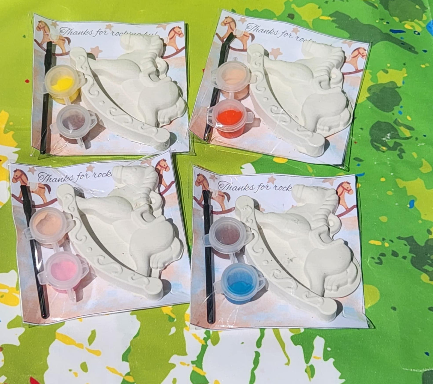 Toy Horse Plaster Paint Kits | Kids Party Favors | Ready to Paint DIY Kits | Baby Shower Thank You Gifts | Kids Craft Activity | Non-Toxic