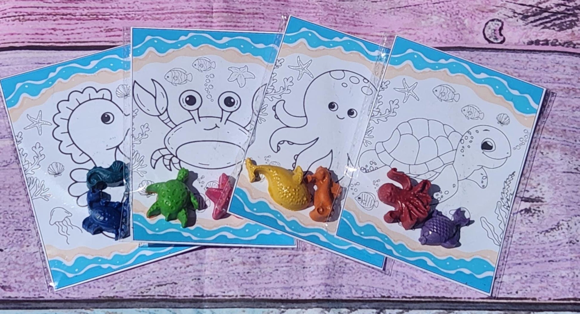 Under the Sea Crayon Party Favors | Ocean Crayons | Kids Birthday Favor | Ocean Themed Party Supplies | Mermaid Party Goodie Bags