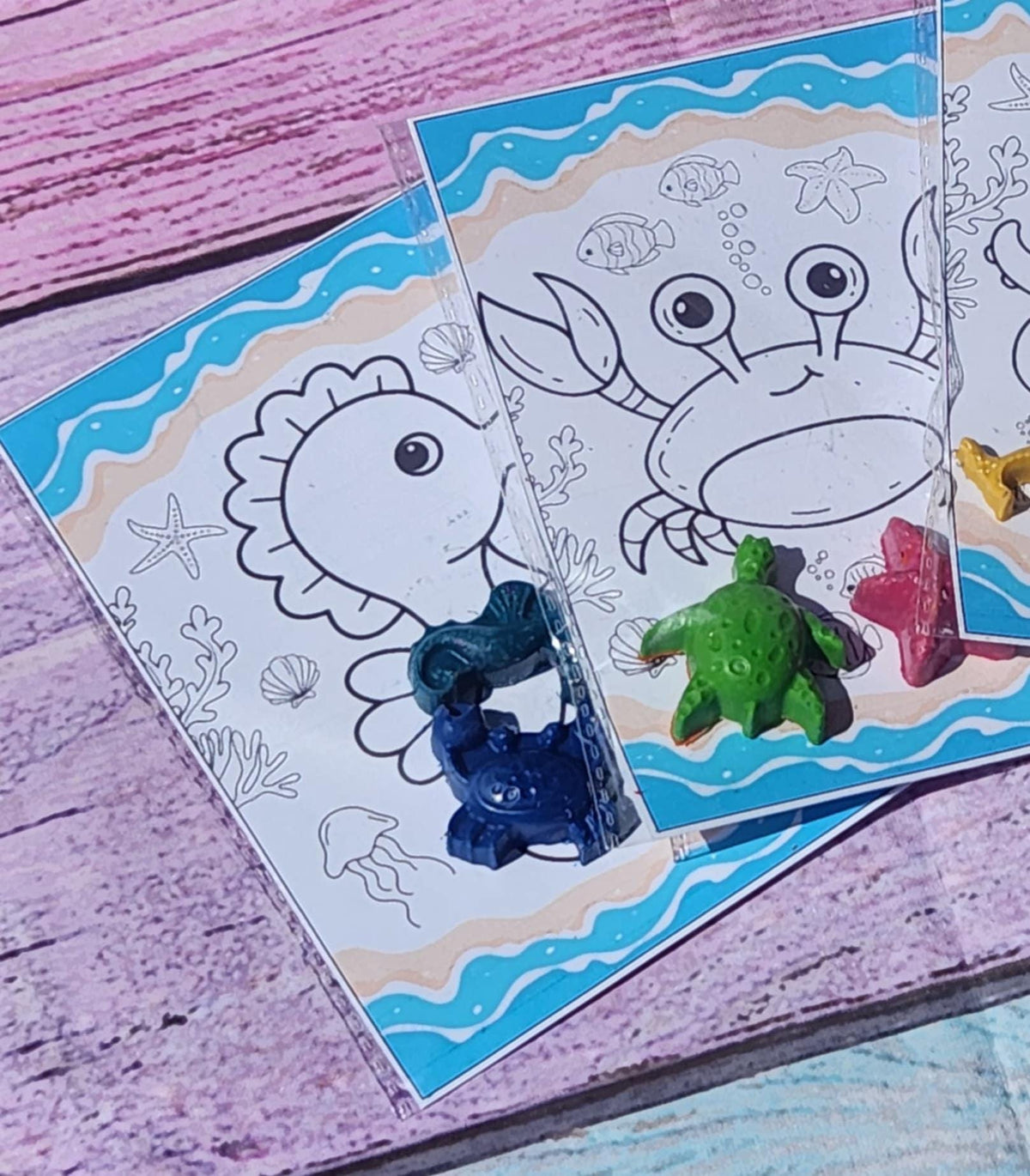 Under the Sea Crayon Party Favors | Ocean Crayons | Kids Birthday Favor | Ocean Themed Party Supplies | Mermaid Party Goodie Bags