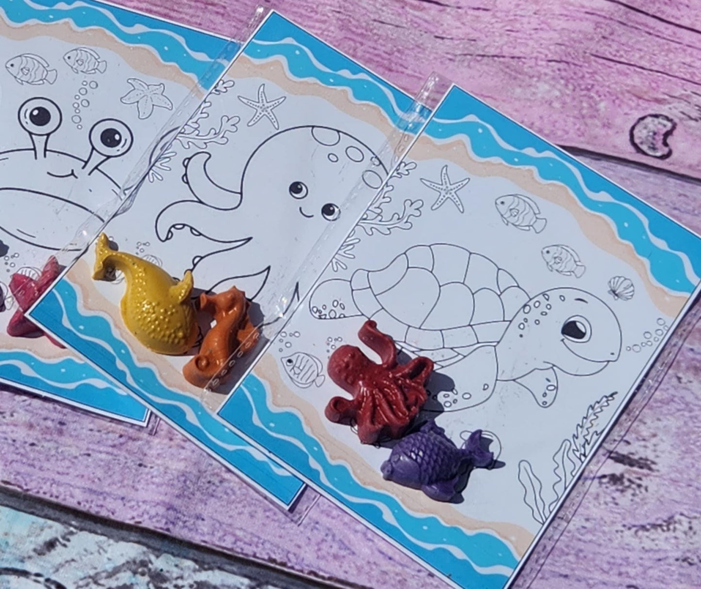 Under the Sea Crayon Party Favors | Ocean Crayons | Kids Birthday Favor | Ocean Themed Party Supplies | Mermaid Party Goodie Bags
