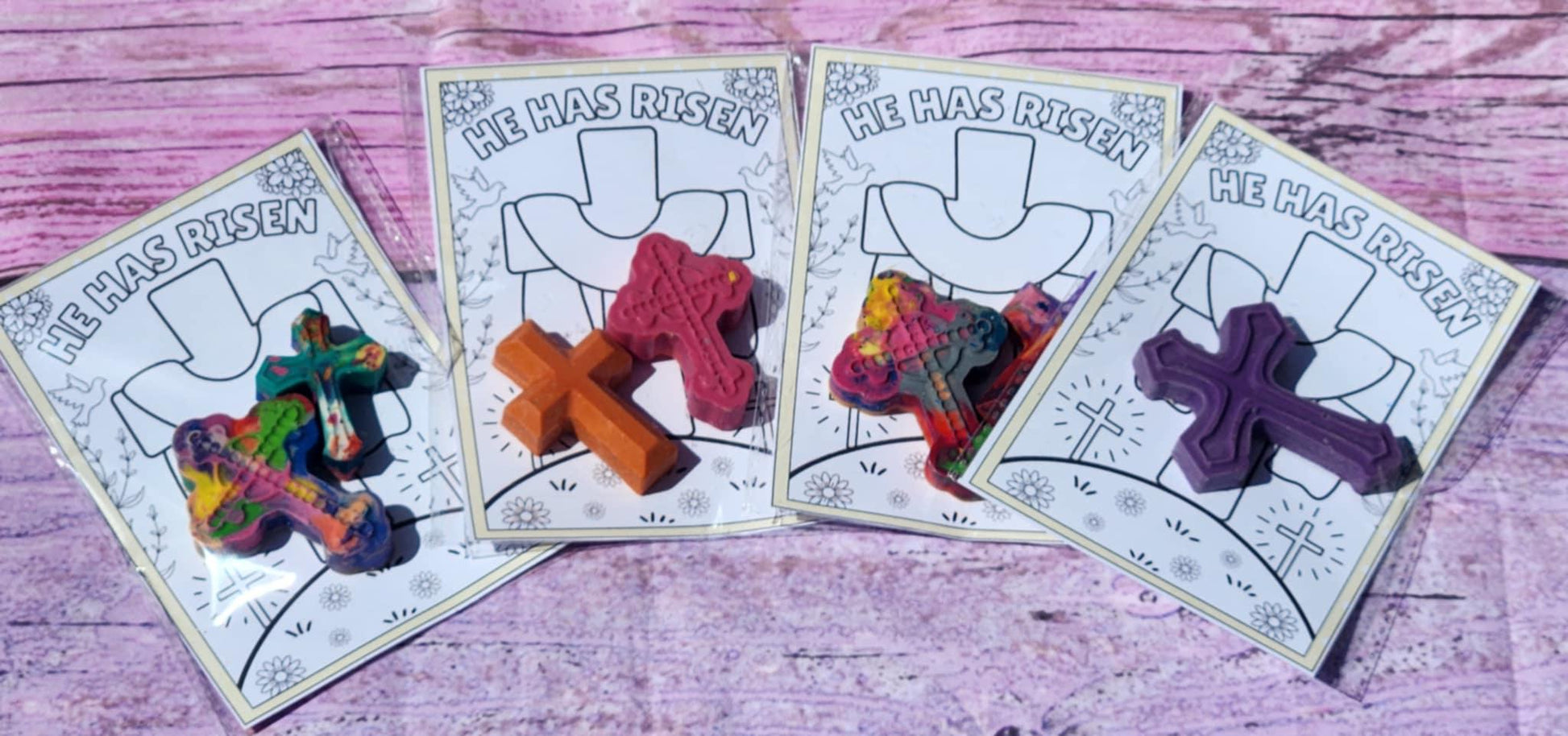 Religious Coloring Kit: Cross Crayons, Easter Party Favors