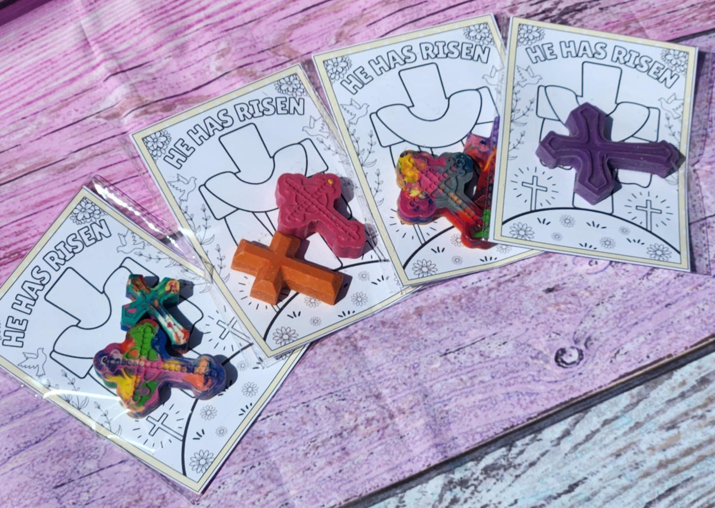 Religious Coloring Kit: Cross Crayons, Easter Party Favors